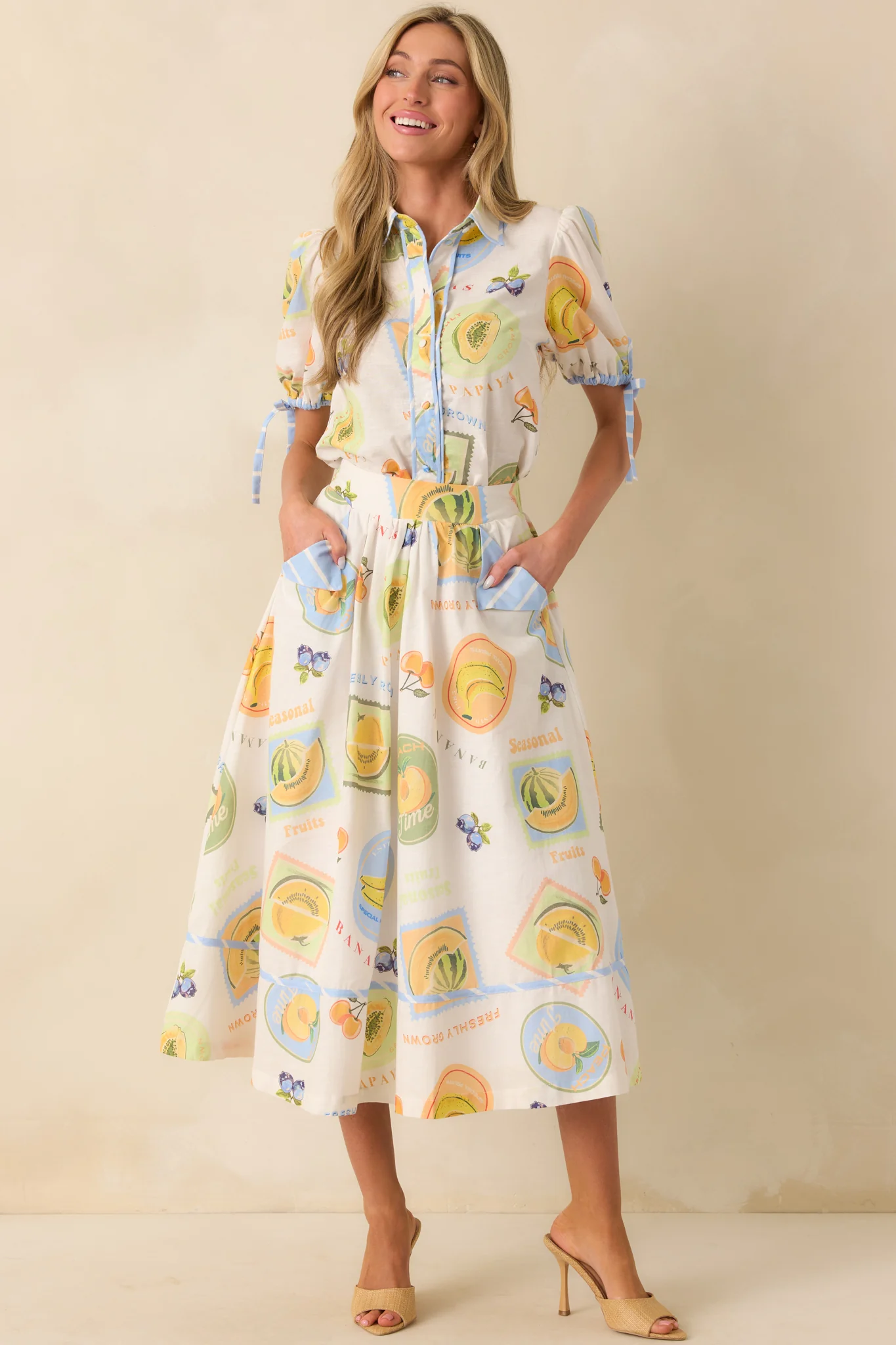 Prosperina Clementine Multi Print Cotton Top