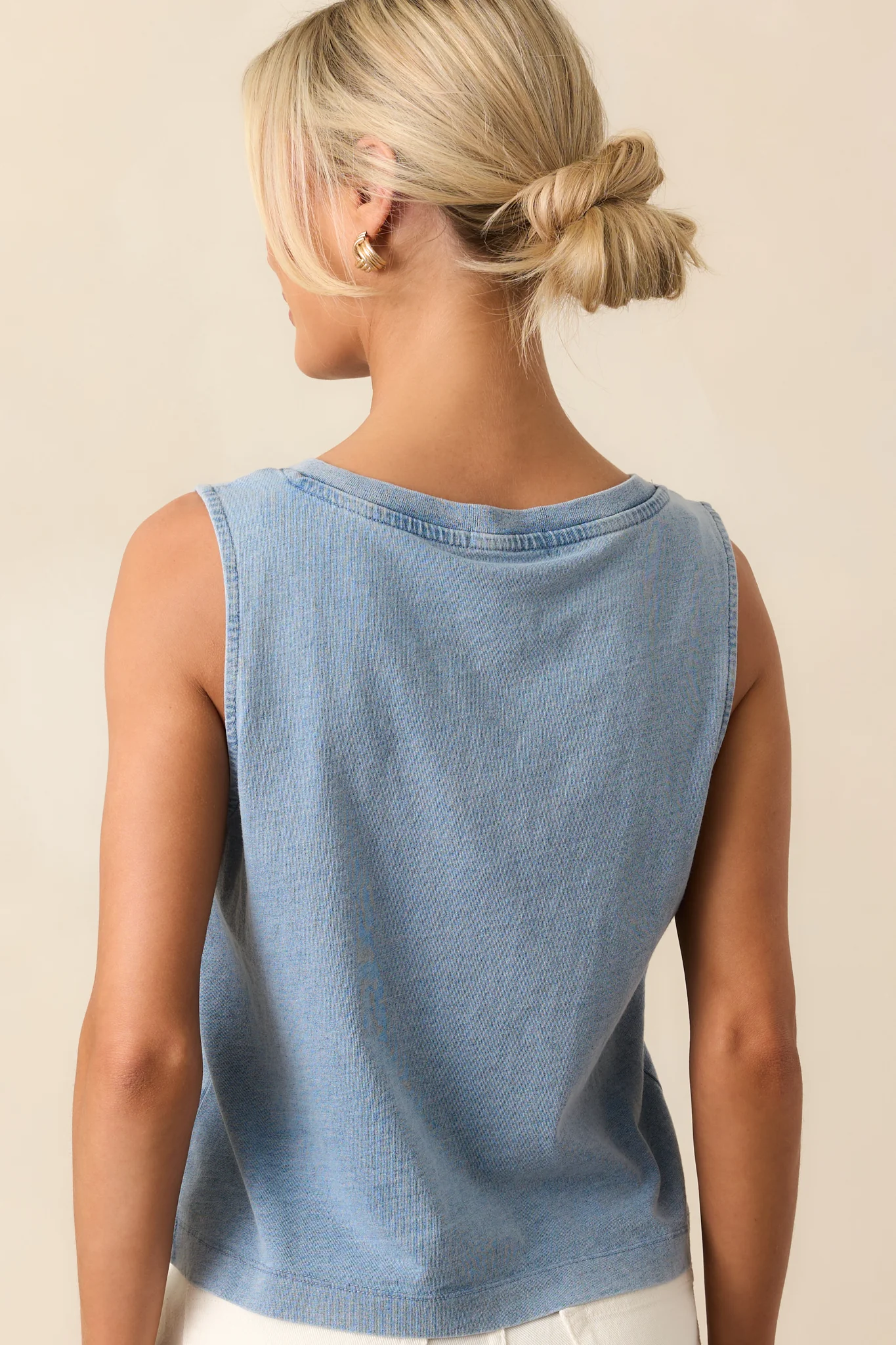 Z Supply Medium Indigo Sloane V-Neck Denim Top