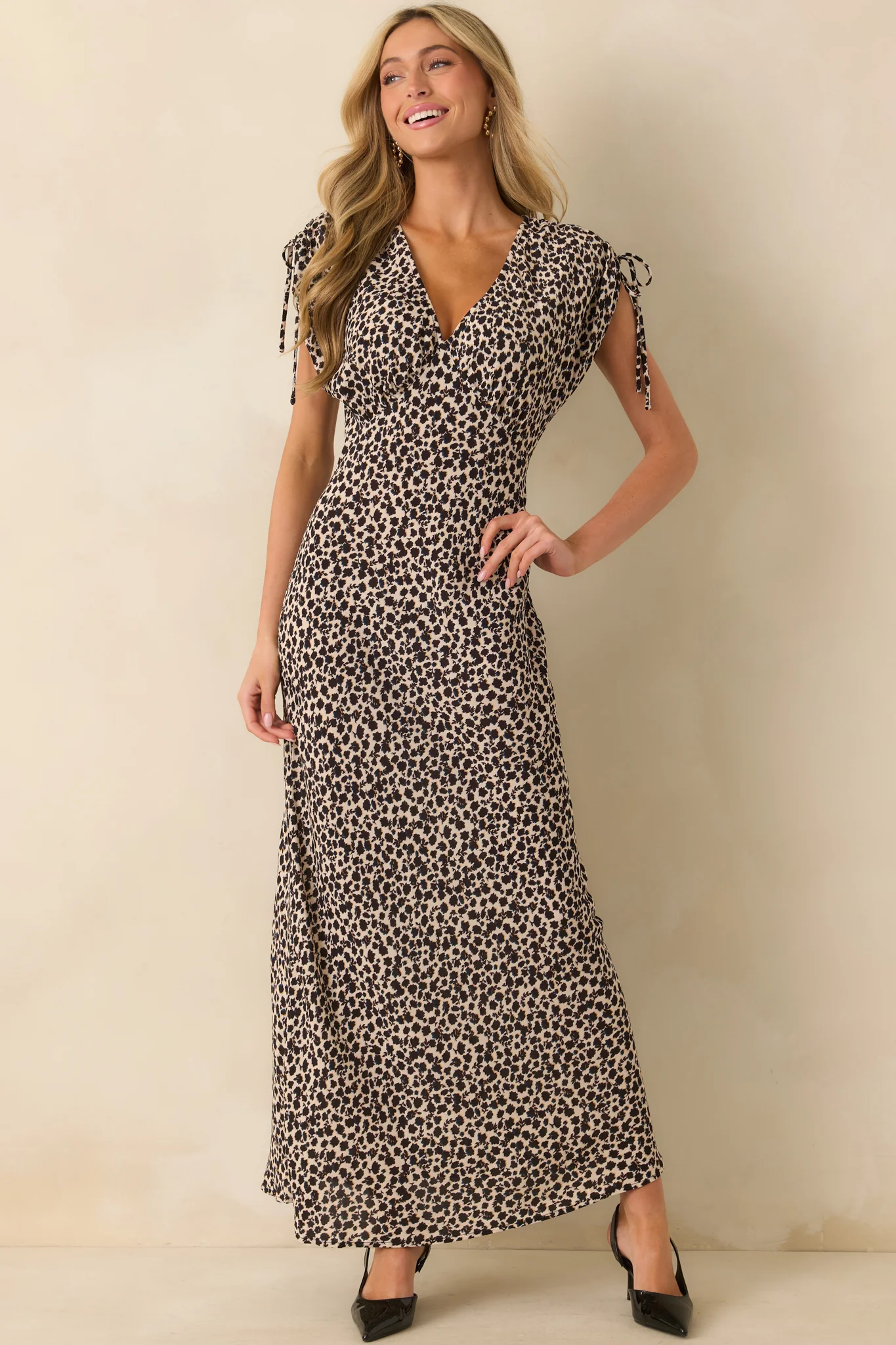 MINKPINK Black Floral Print Elka Bias Maxi Dress