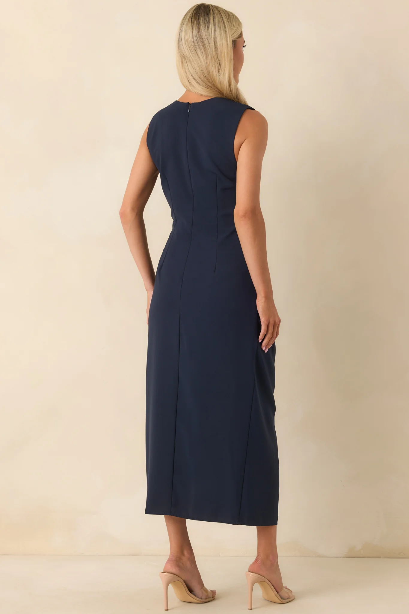 Move With Purpose Navy Ruched Maxi Dress