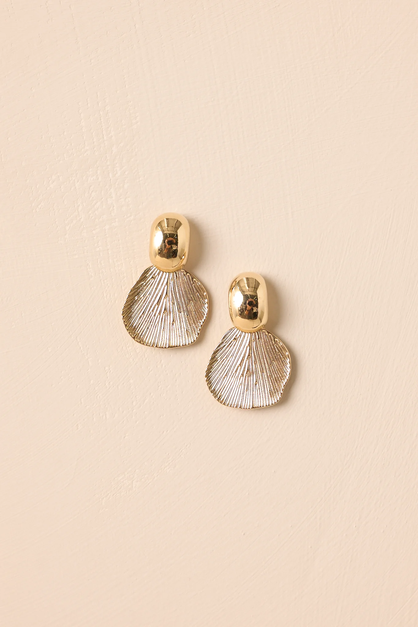 Beneath The Open Sky Gold Textured Drop Earrings