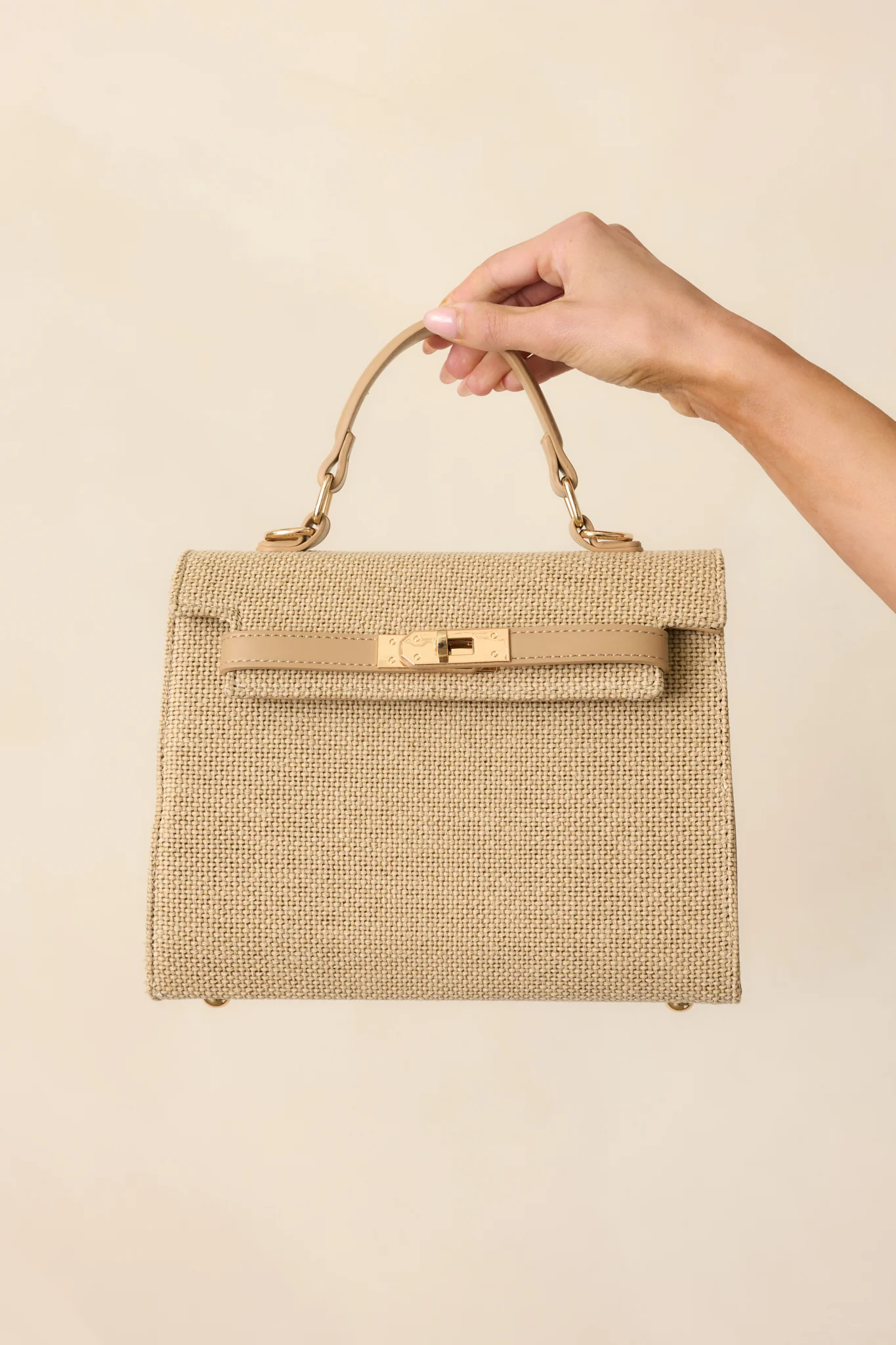 In Full Bloom Natural Woven Tan Handbag