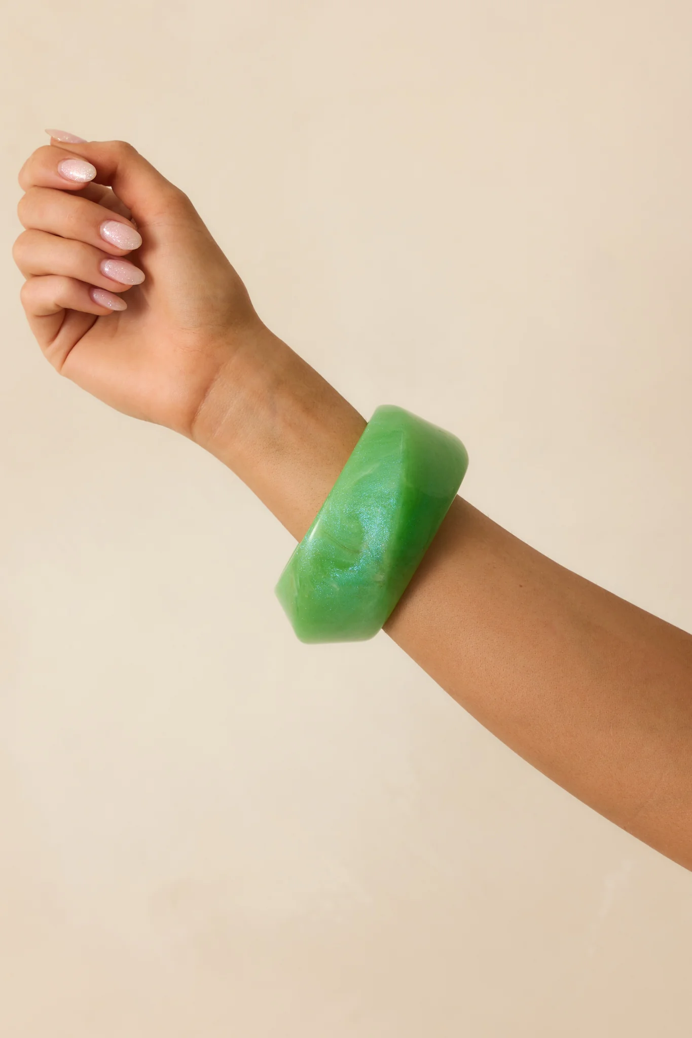 Couldn’t Miss It Green Marble Twisted Bangle Bracelet