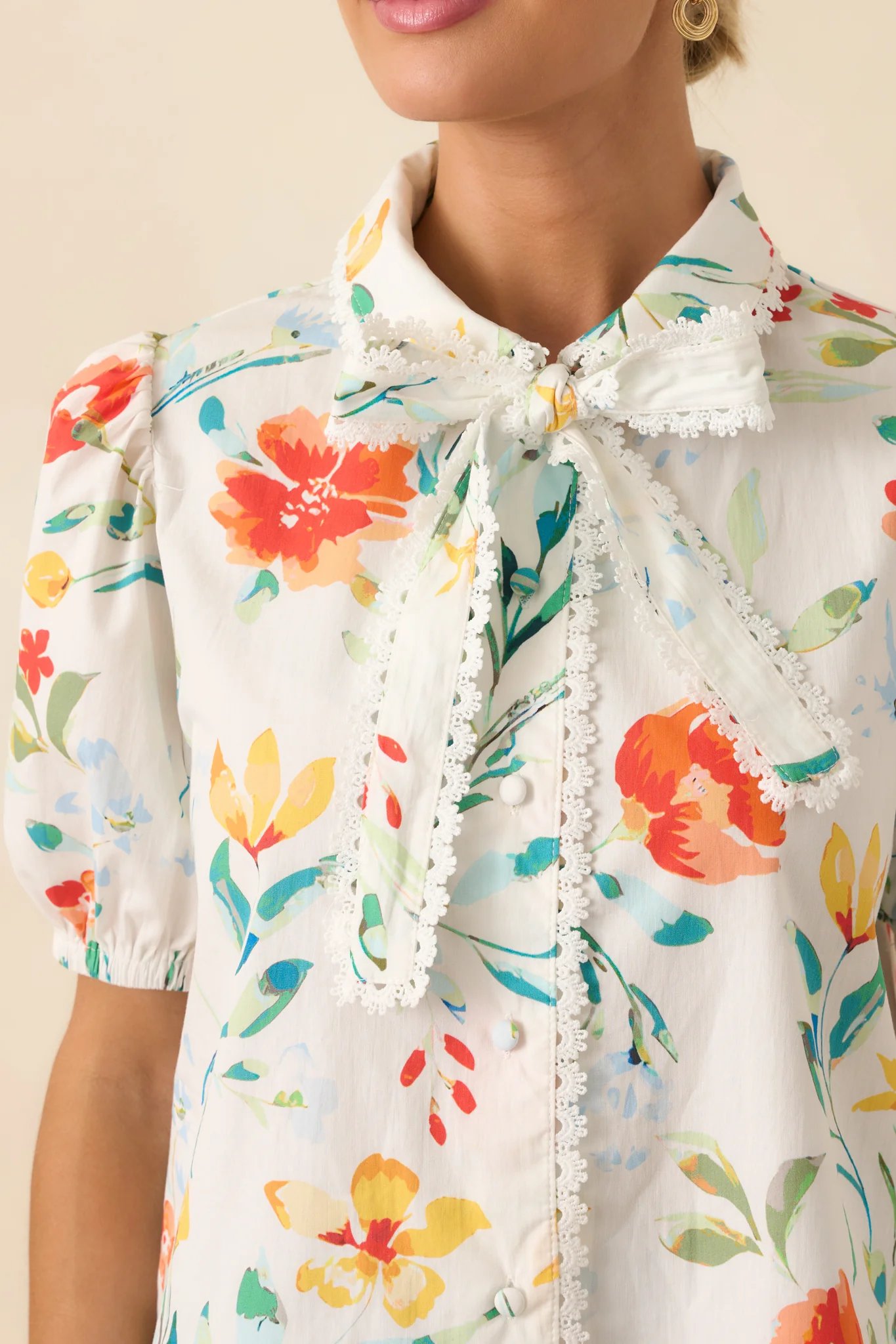 Prosperina Willow Multi Floral Print Cotton Top