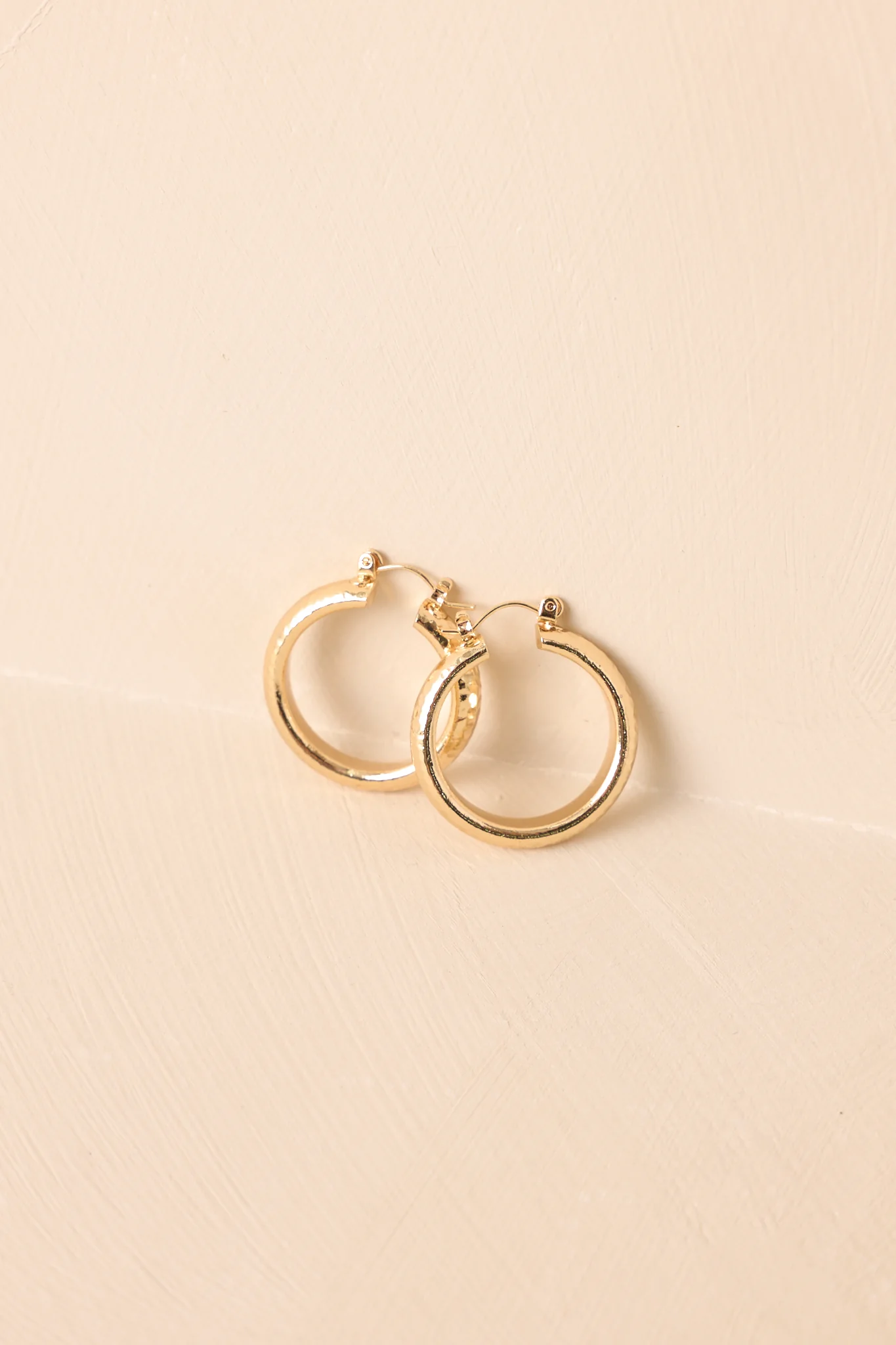 Never Underrated Hammered Gold Hoop Earrings
