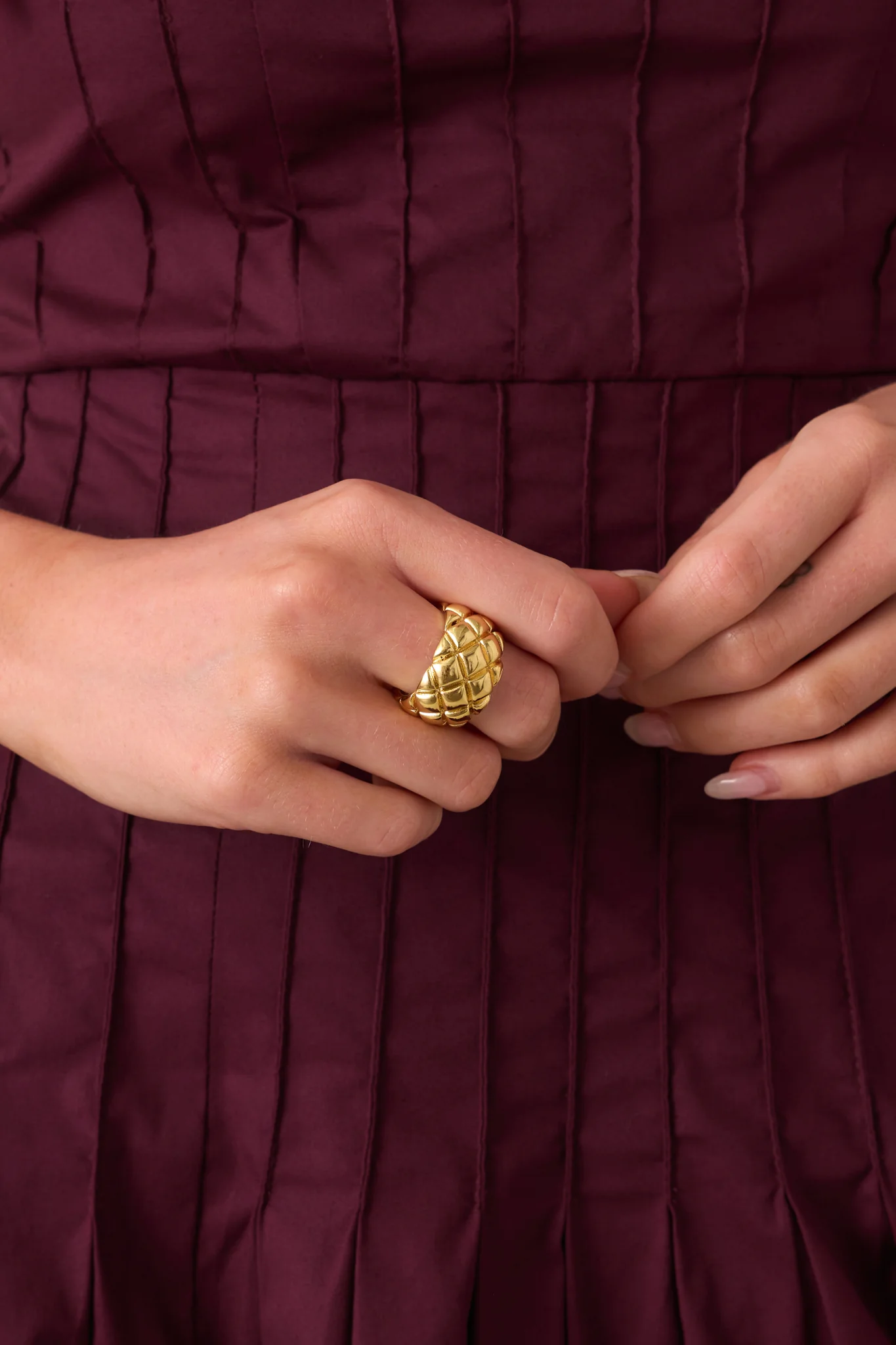 Everybody’s Thinking It Gold Open Band Textured Ring