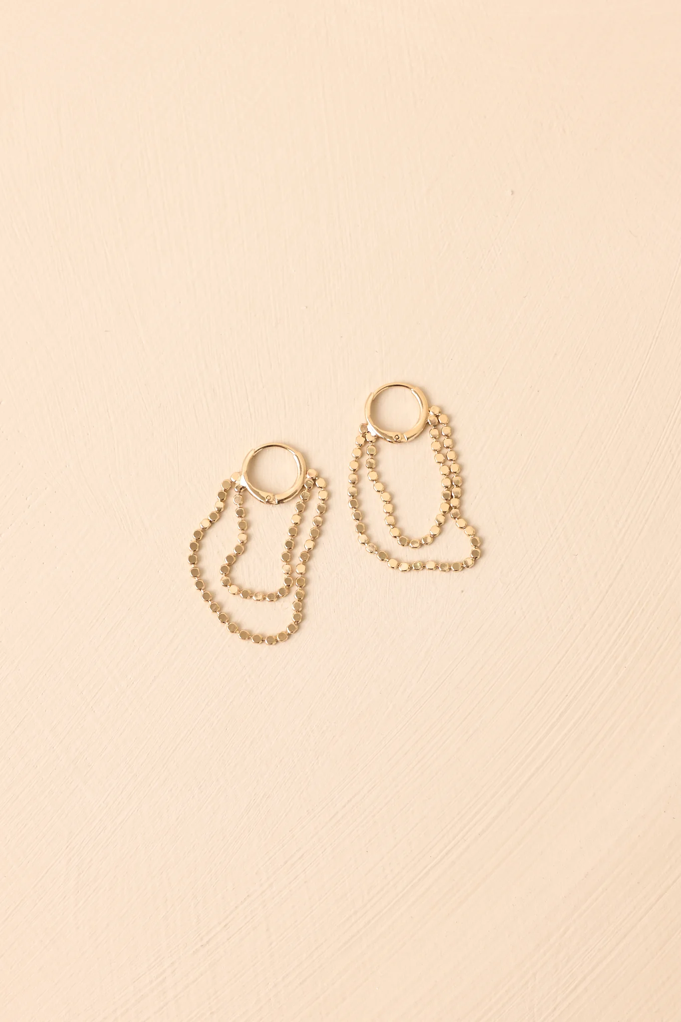On My Way To You Gold Layered Chain Huggie Earrings