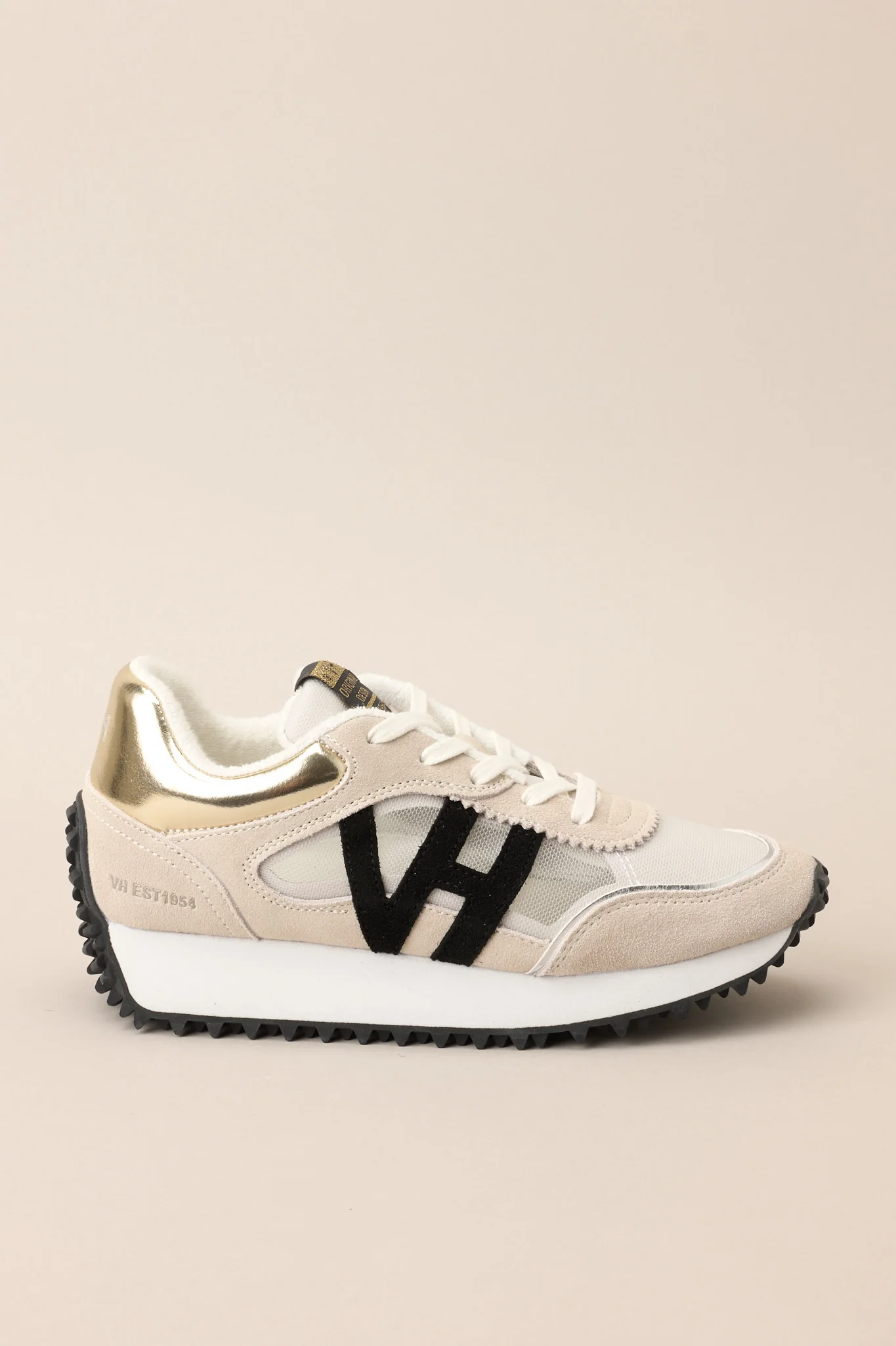 Vintage Cosmic 6 Clear Taupe & Black Mesh Sneakers