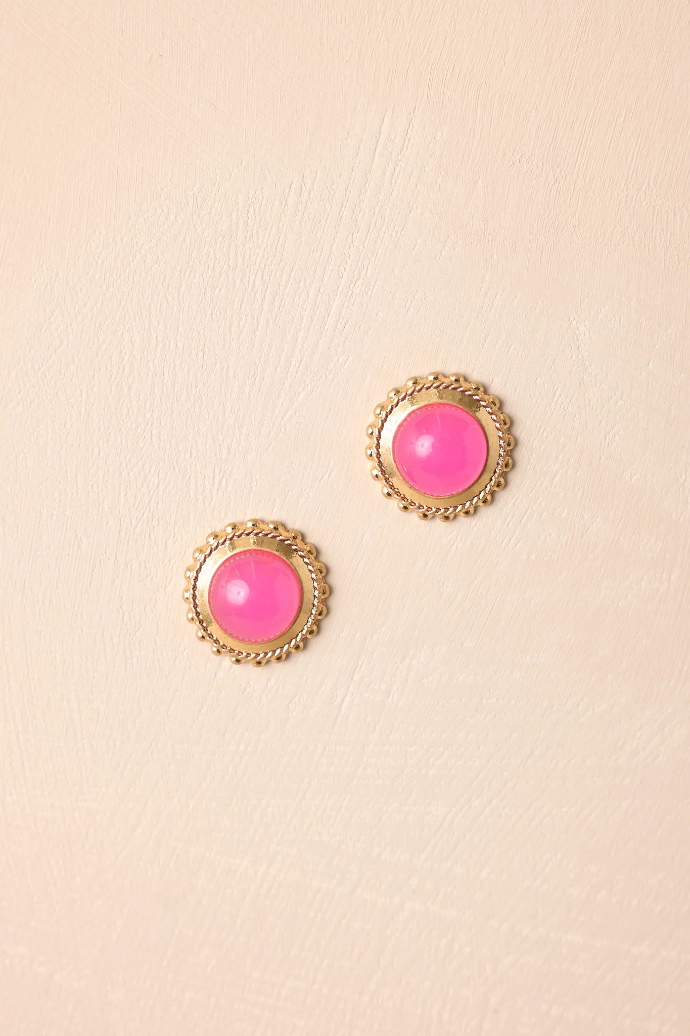 Go With Grace Gold & Pink Textured Earrings