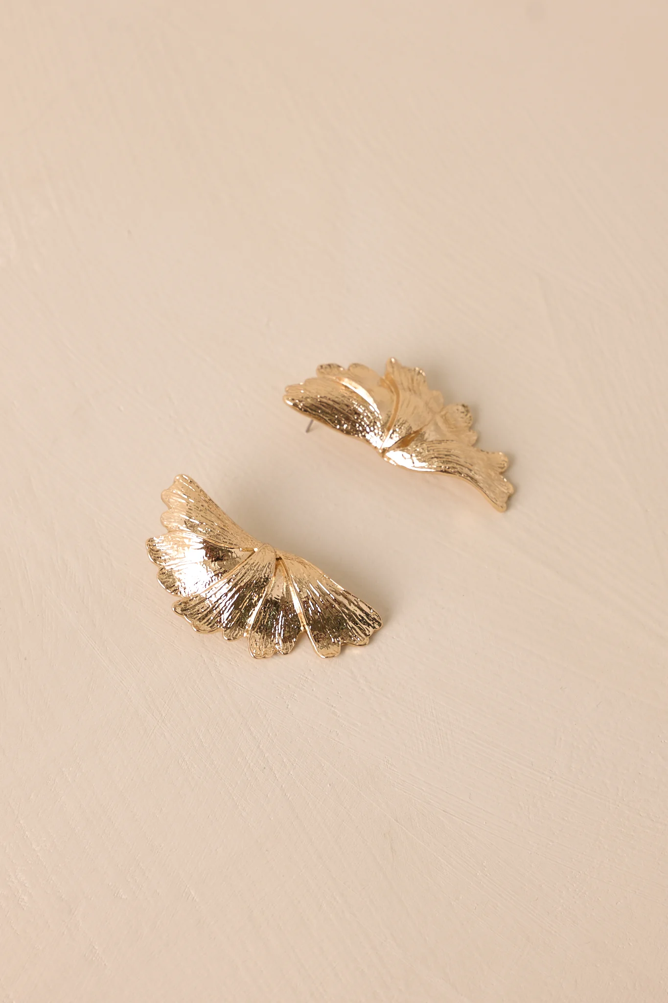 Meanwhile In Paradise Gold Textured Earrings