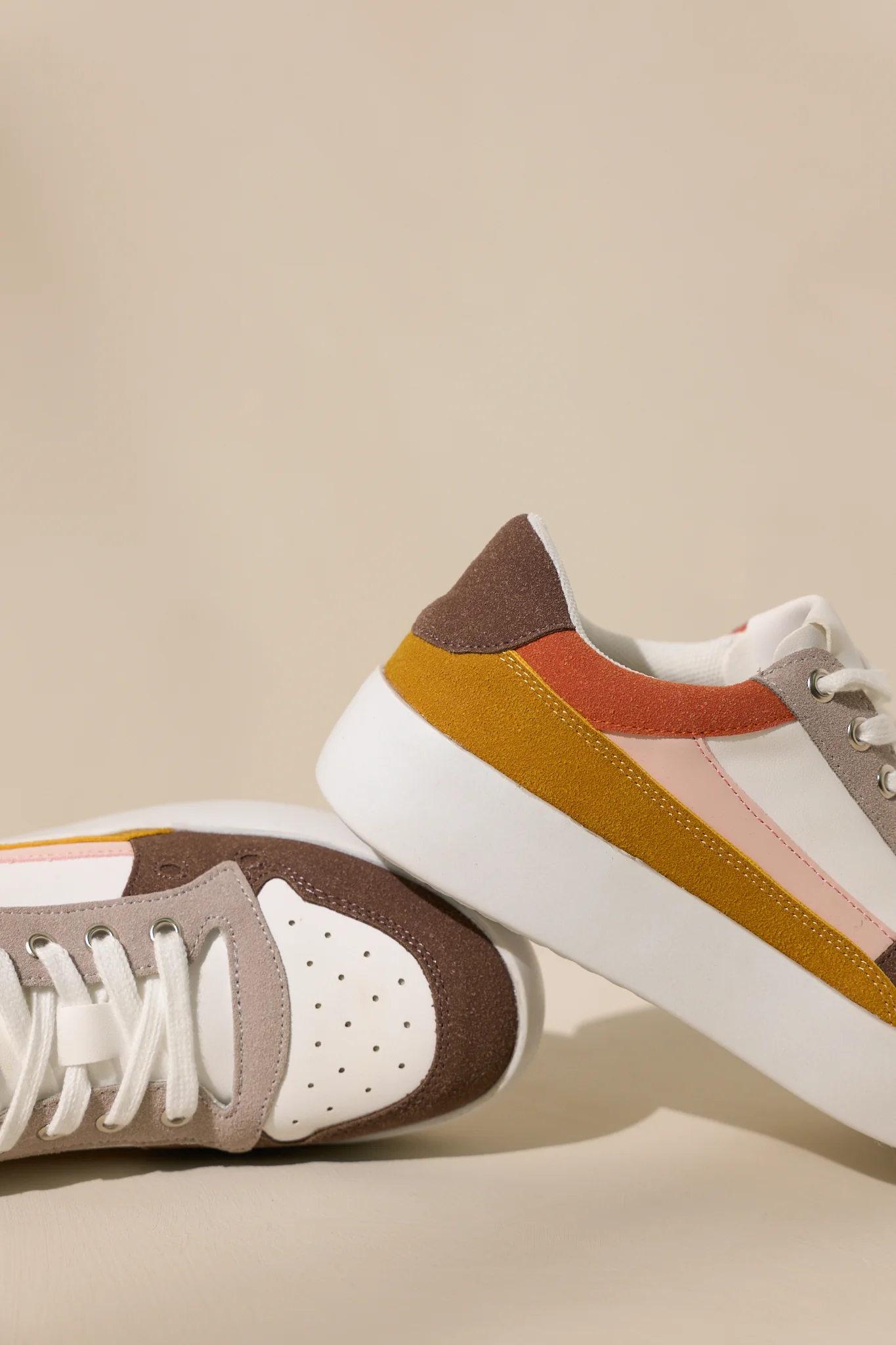 Perfect Pace Taupe Multi Platform Sneakers