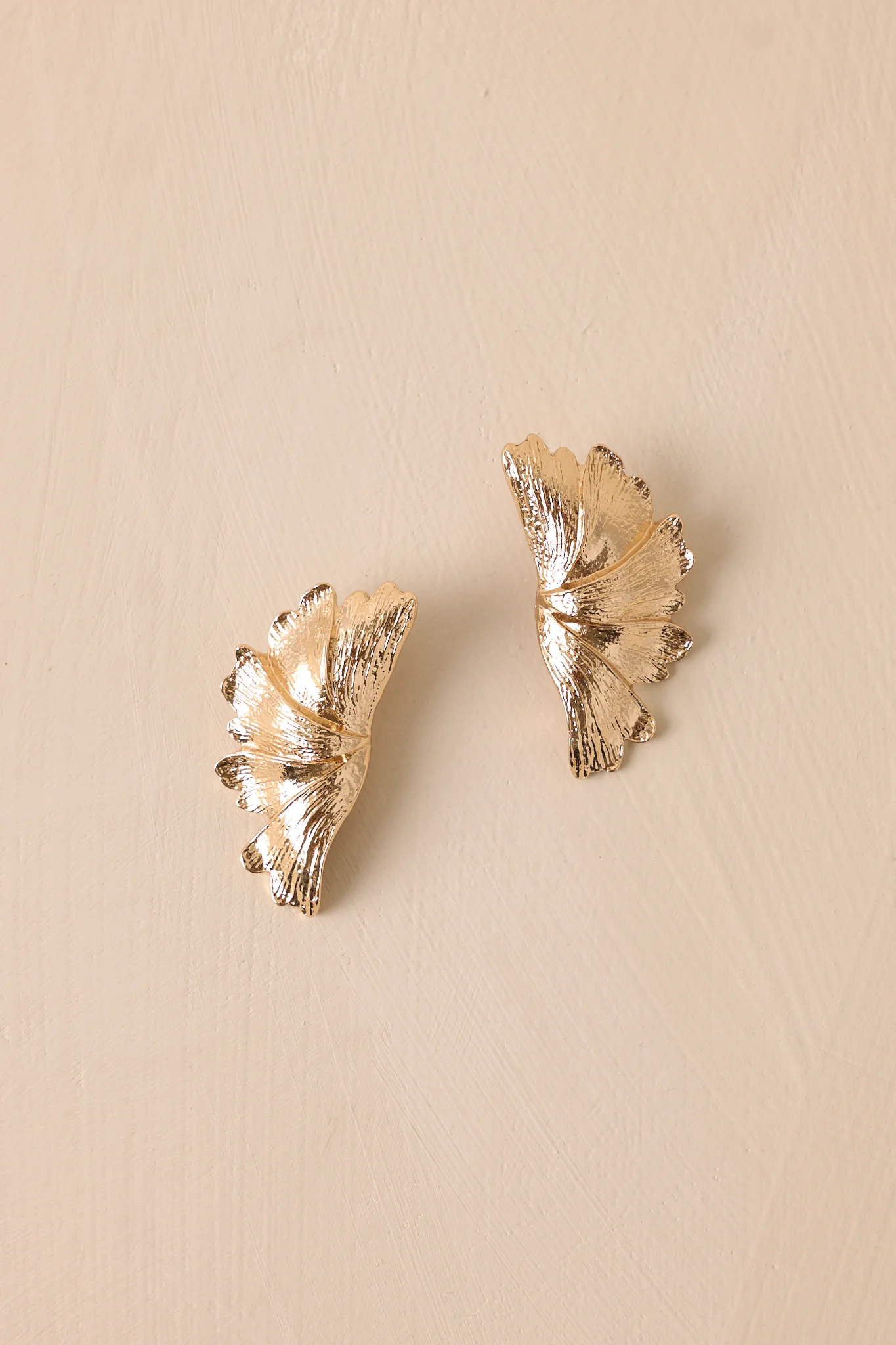 Meanwhile In Paradise Gold Textured Earrings
