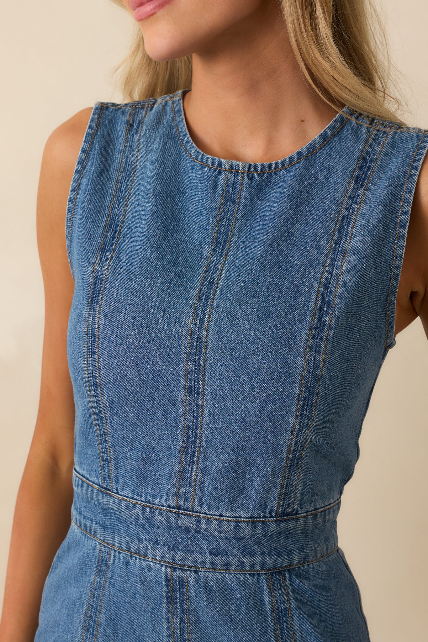 Staple The Label Medium Wash Cotton Maverick Denim Dress