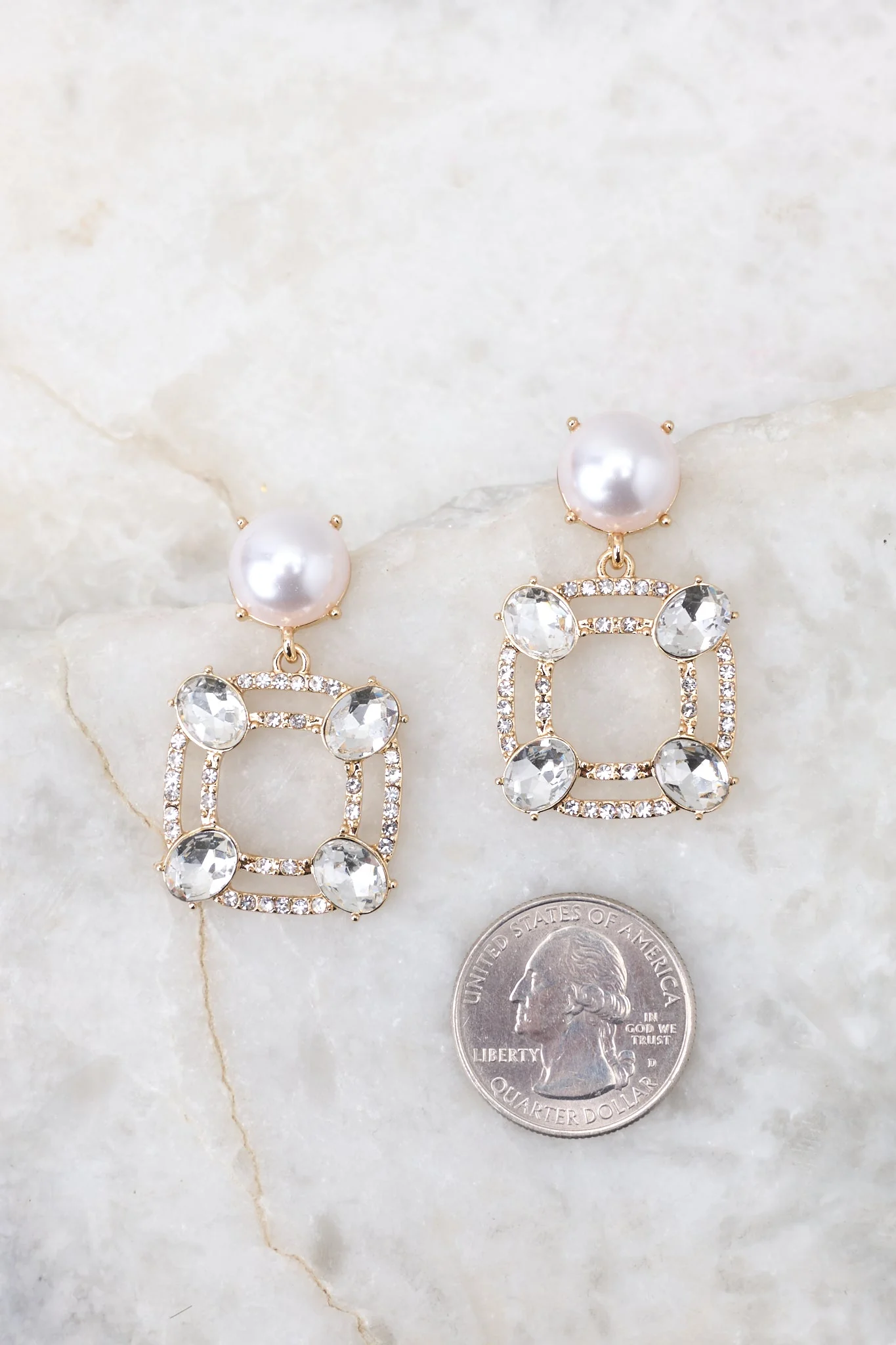 Making New Rules Gold Pearl Earrings