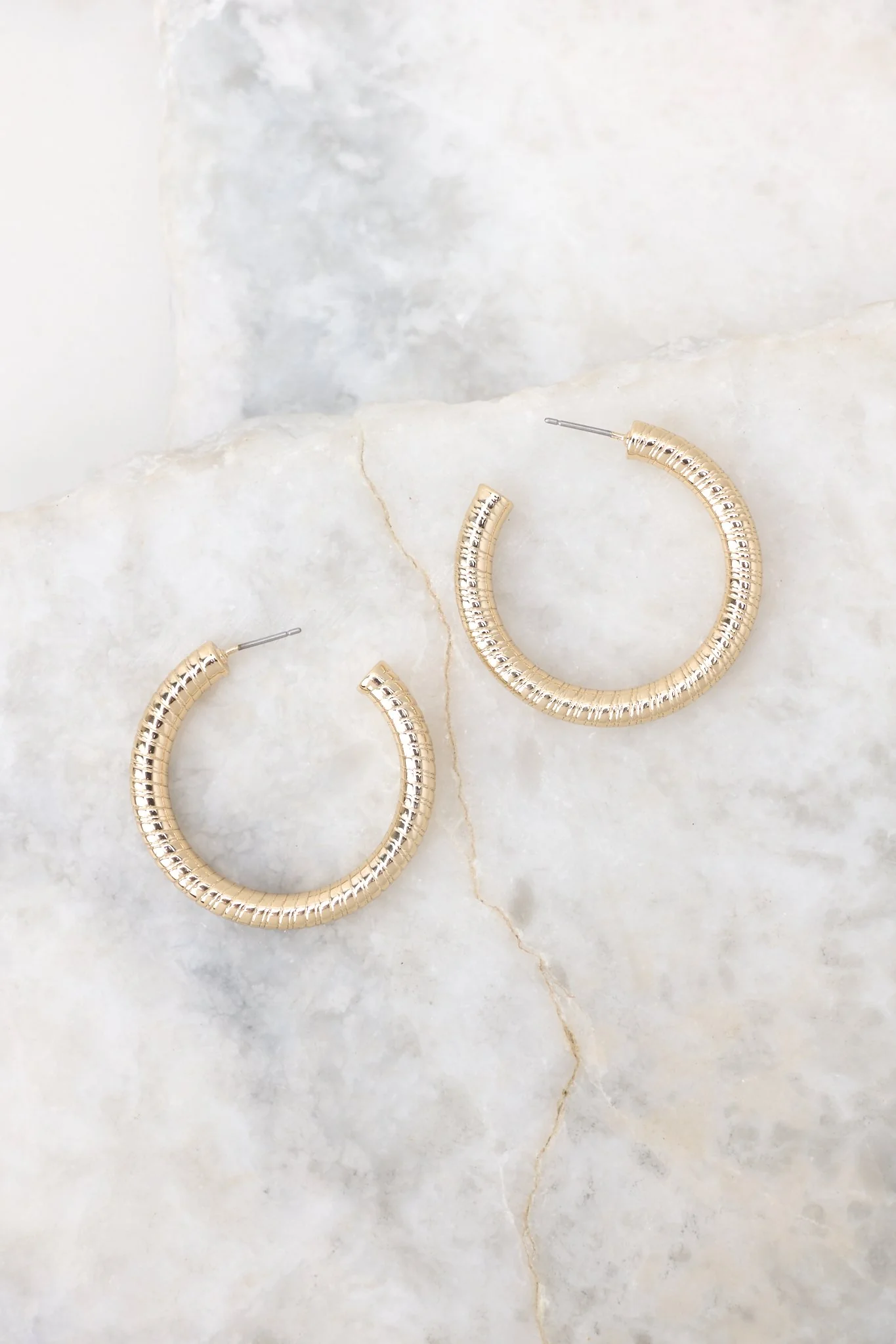 Flipped A Switch Gold Hoop Earrings