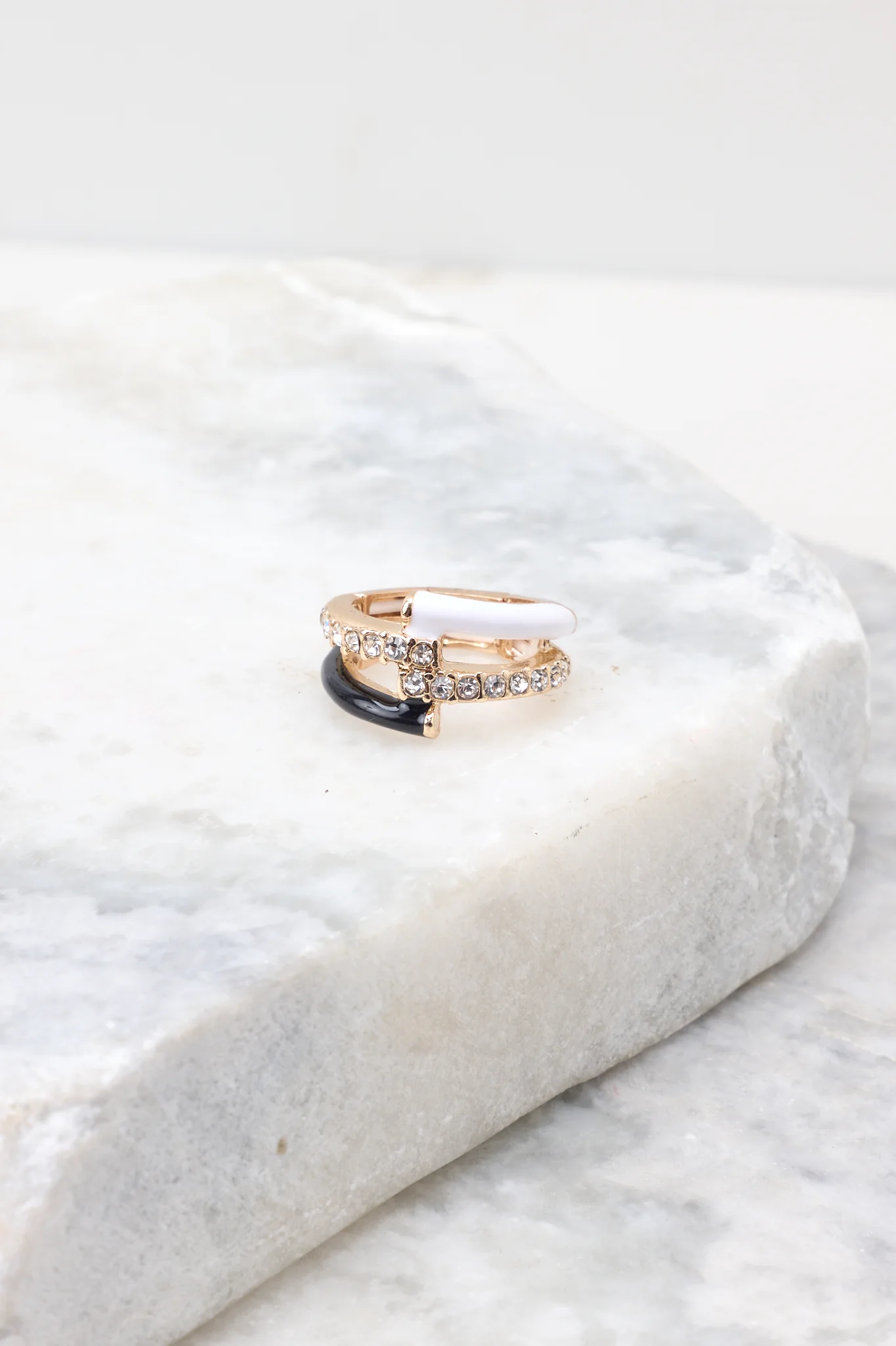 With Certainty Black And White Ring