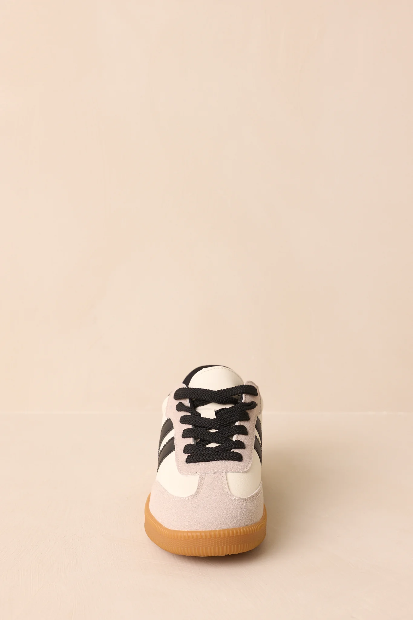 Bring The Good Vibes Ivory Faux Leather Lace-Up Sneakers