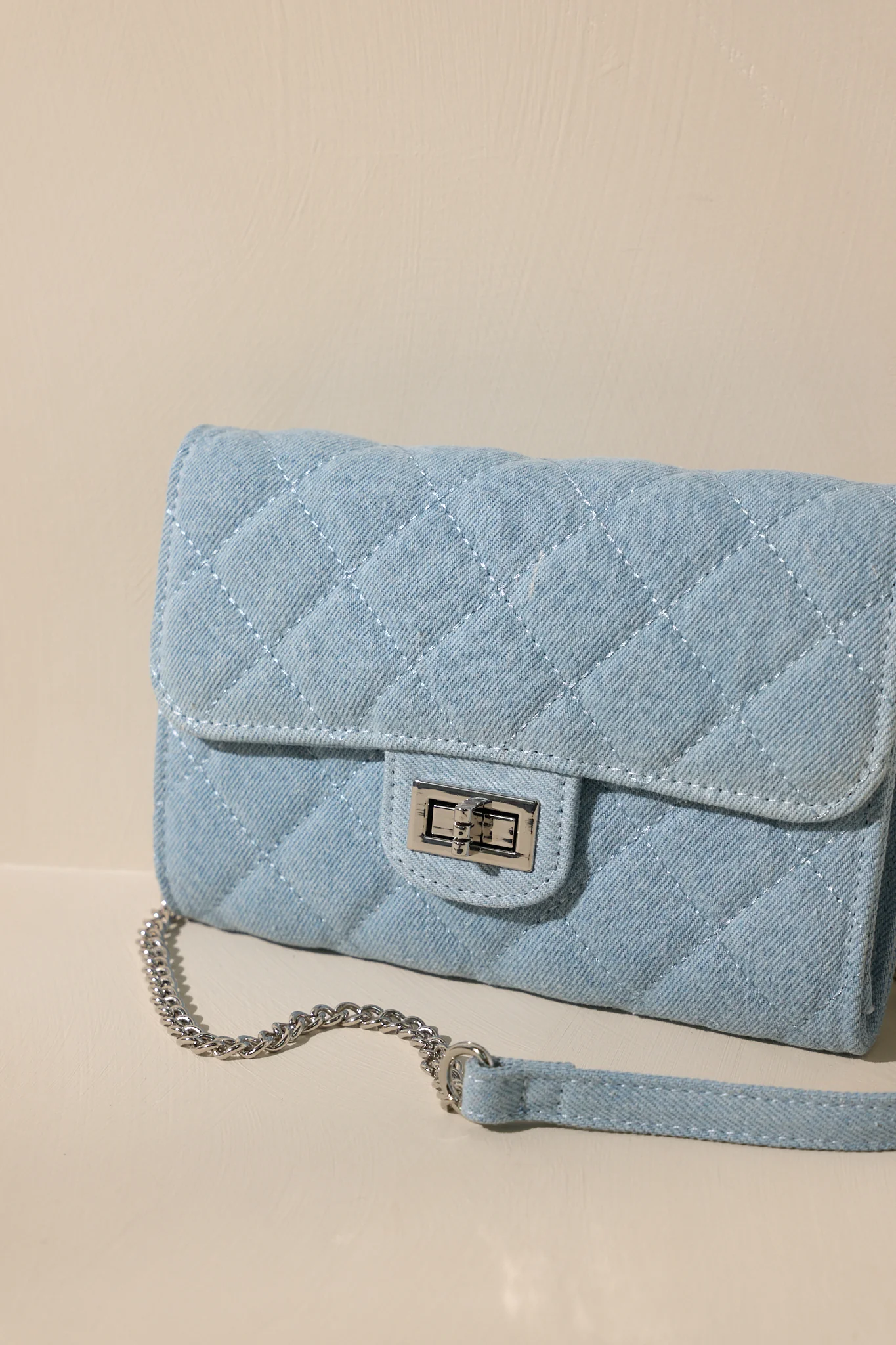 Refined Grace Denim Quilted Handbag