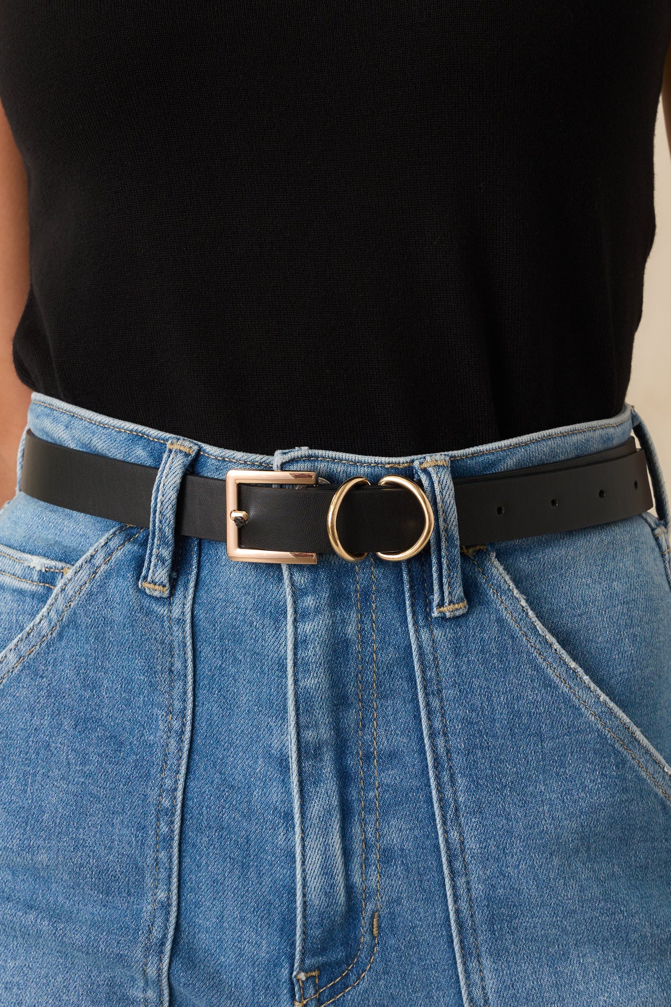 Thought You’d Notice Black Faux Leather Belt