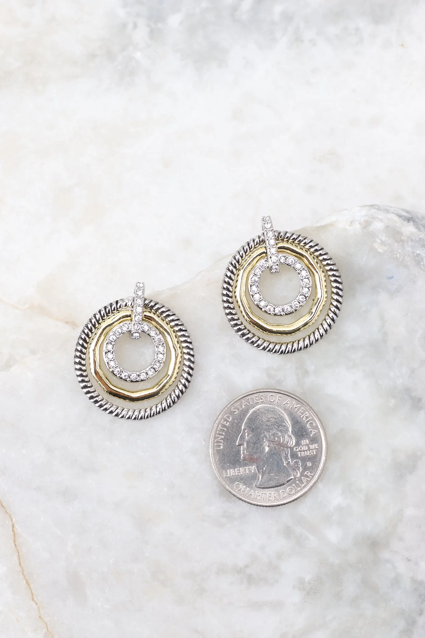 Metallic Harmony Gold & Silver Hoop Earrings