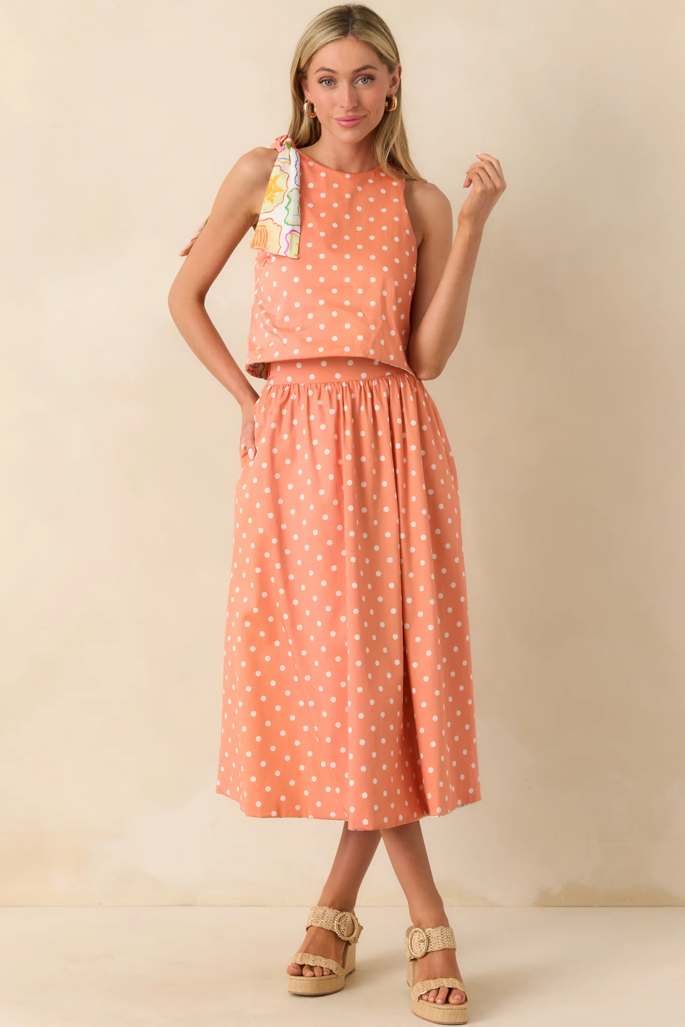 Prosperina Sinclair Multi Print Cotton Reversible Tie Strap Top