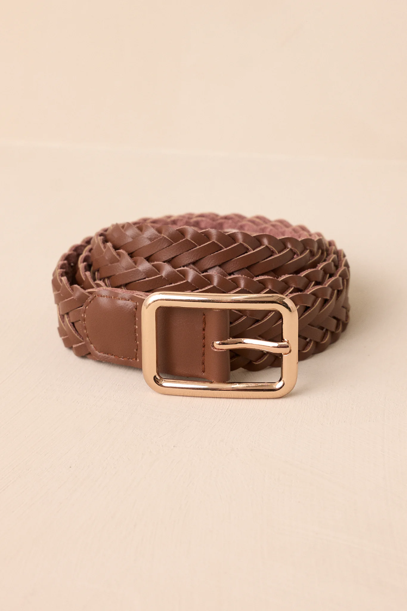 Let's Get Going Dark Brown Braided Belt
