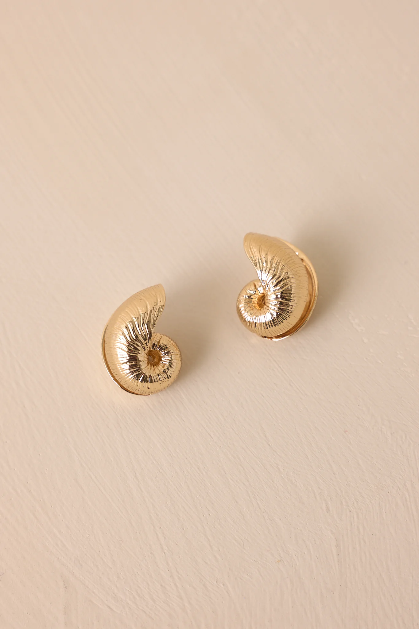 To The Sea And Back Gold Spiral Seashell Earrings