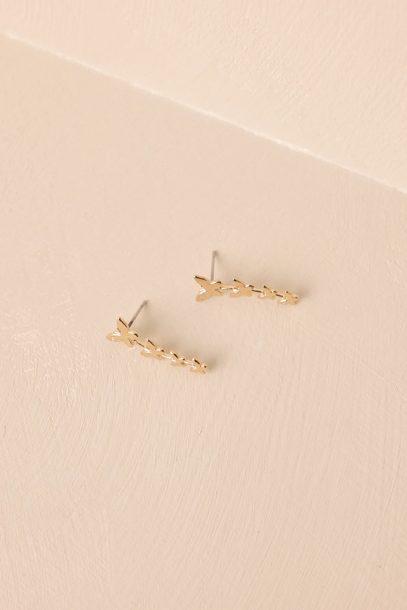 Morning Dew Gold Butterfly Drop Earrings