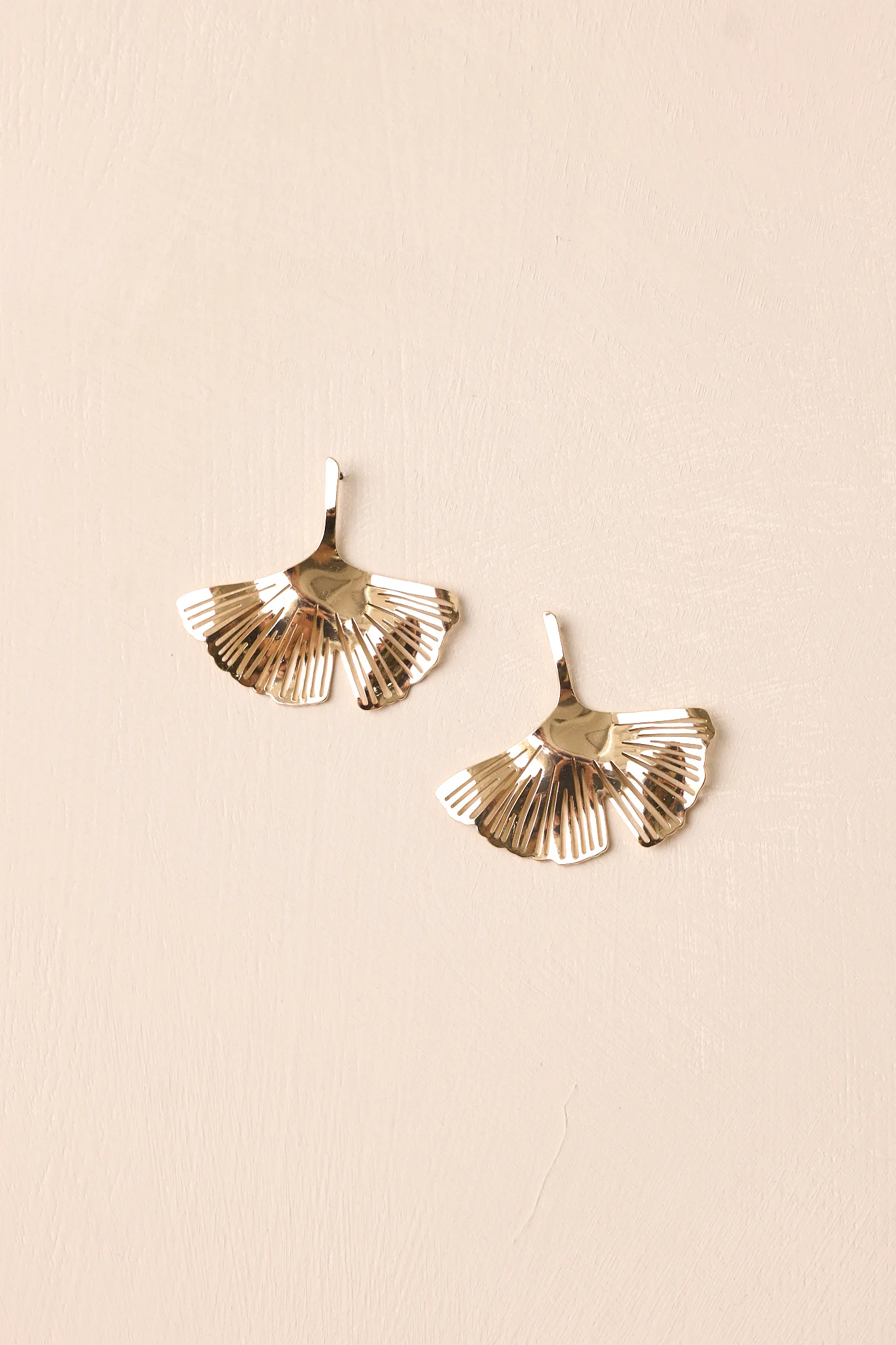 Breaking The Silence Gold Ginkgo Leaf Earrings