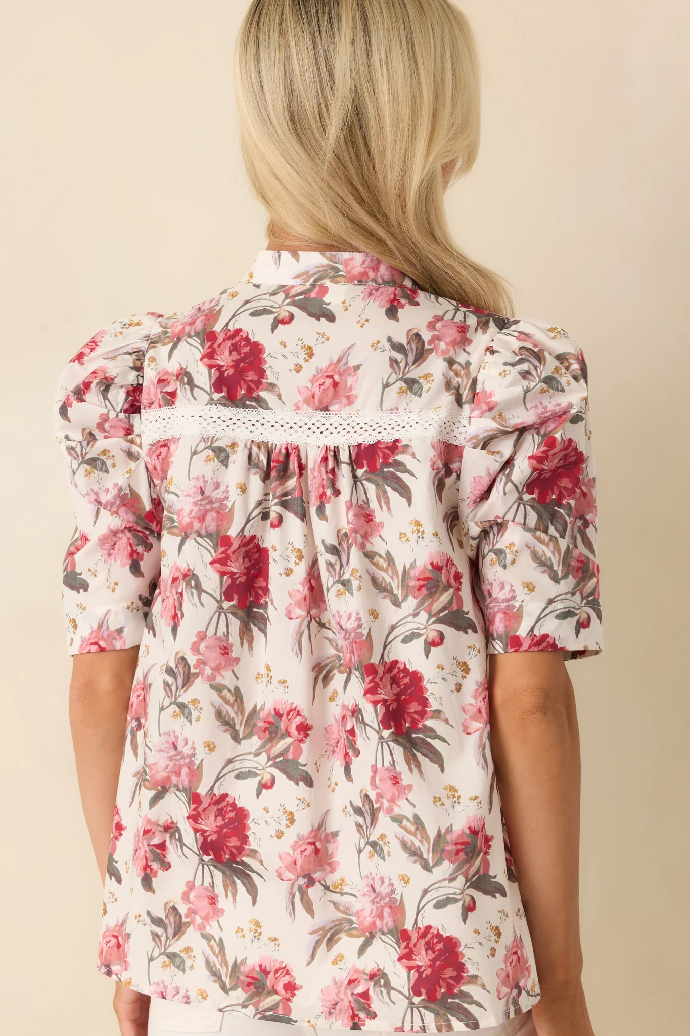 On Your Mind Pink Multi Floral Print Cotton Button Front Top