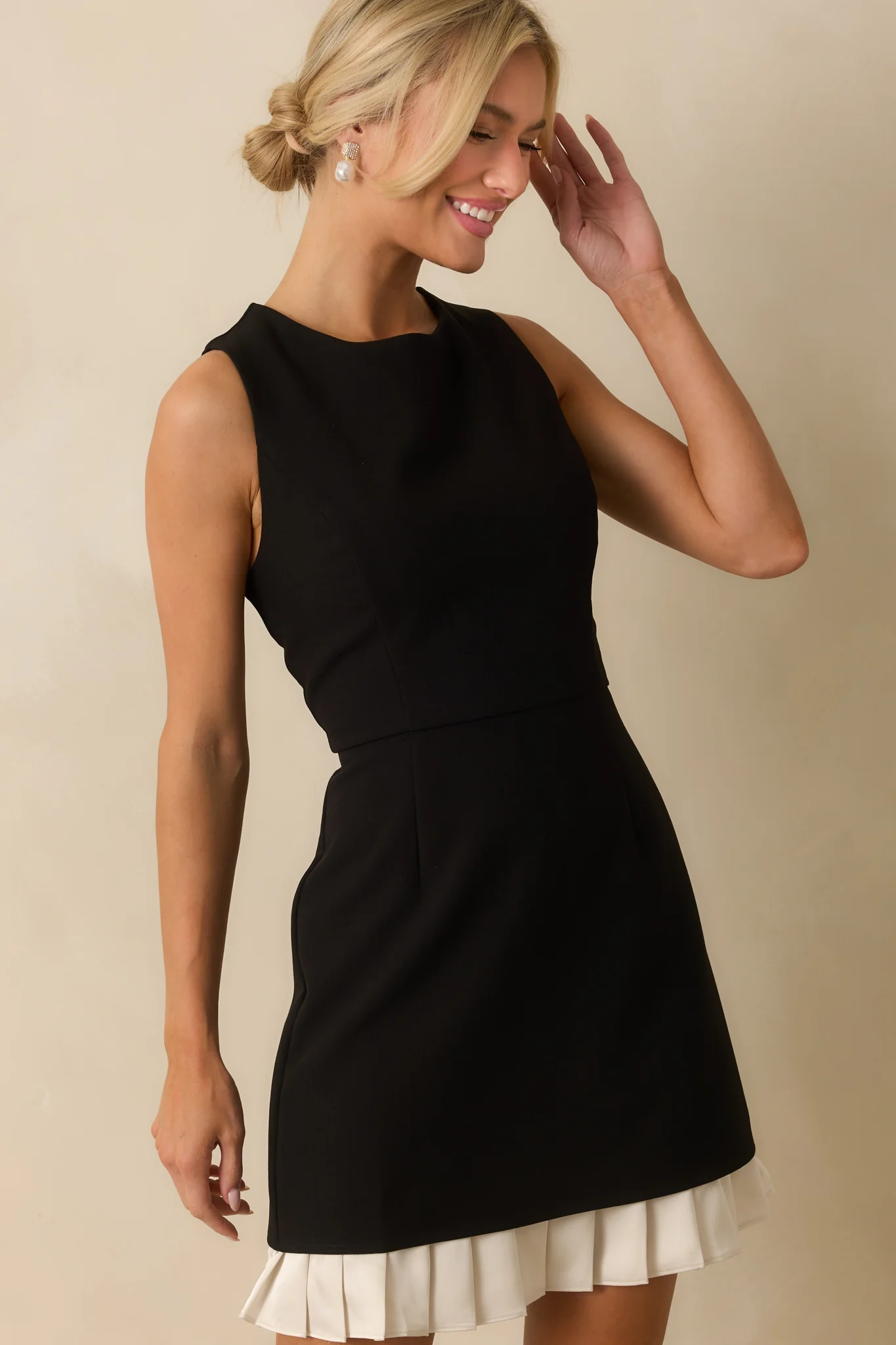 Let Me Remind You Black Ruffle Hem Structured Mini Dress