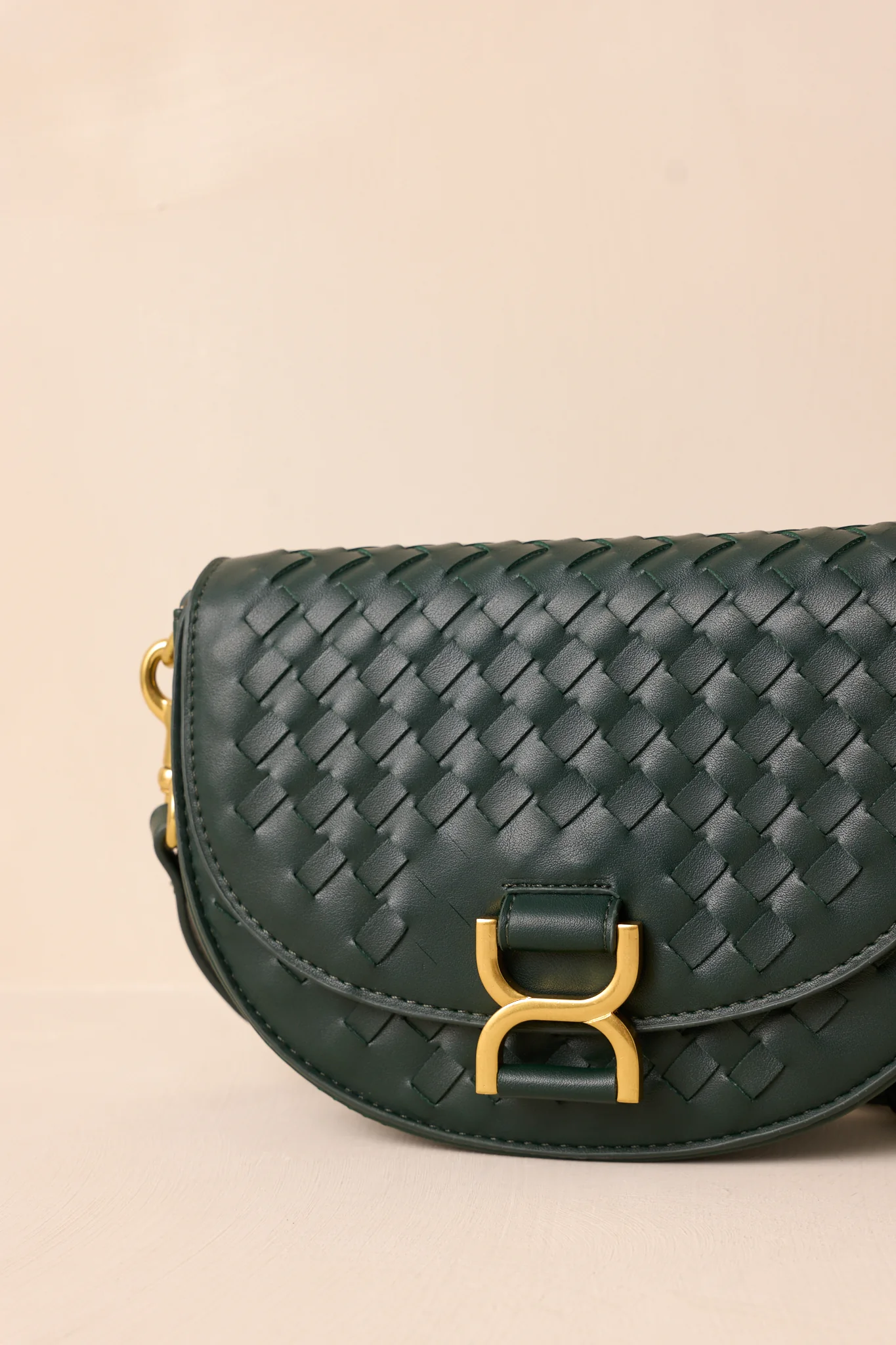 Tempest’s Call Forest Green Woven Faux Leather Handbag