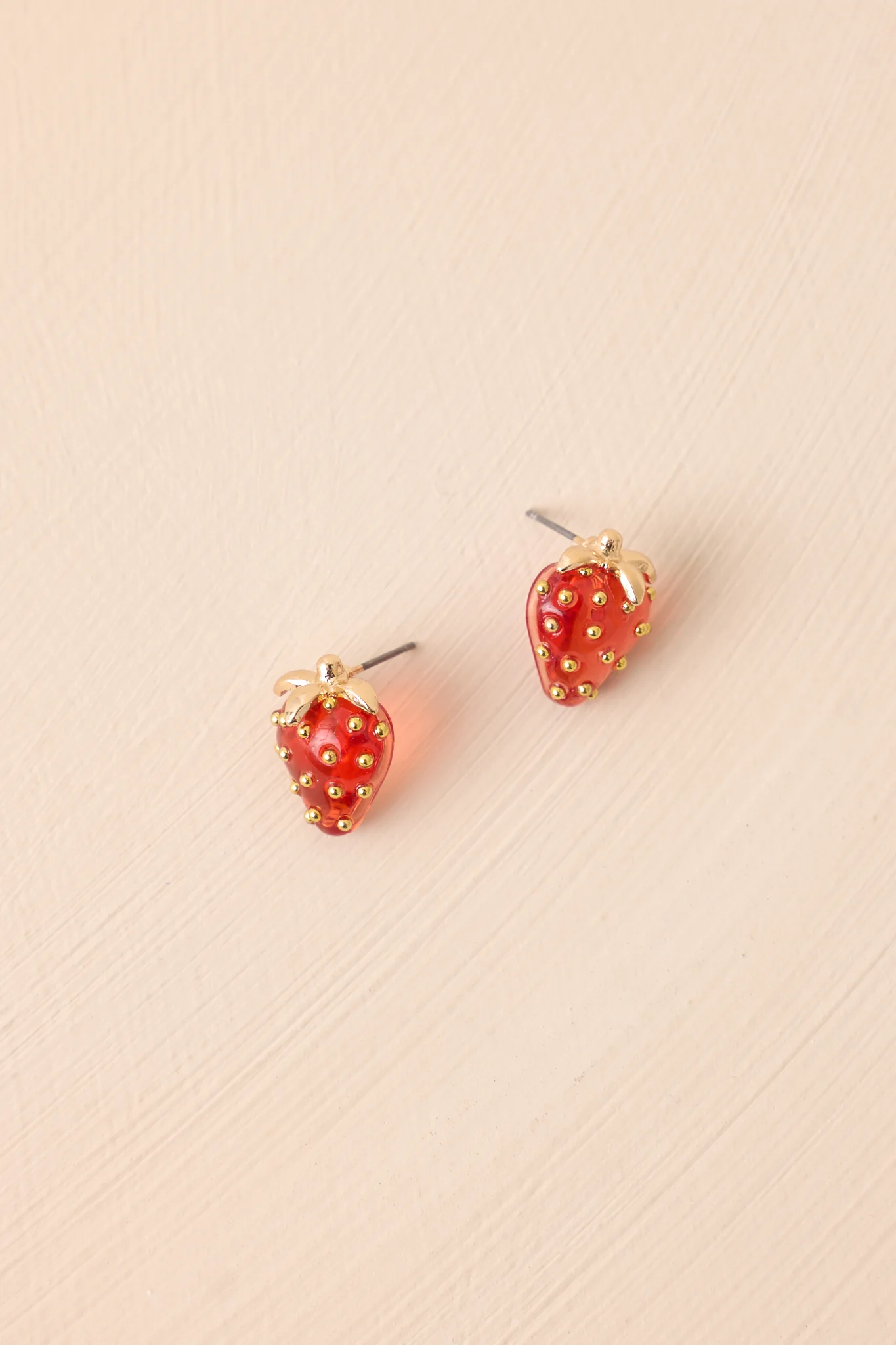 Berry Sweet Red & Gold Strawberry Earrings