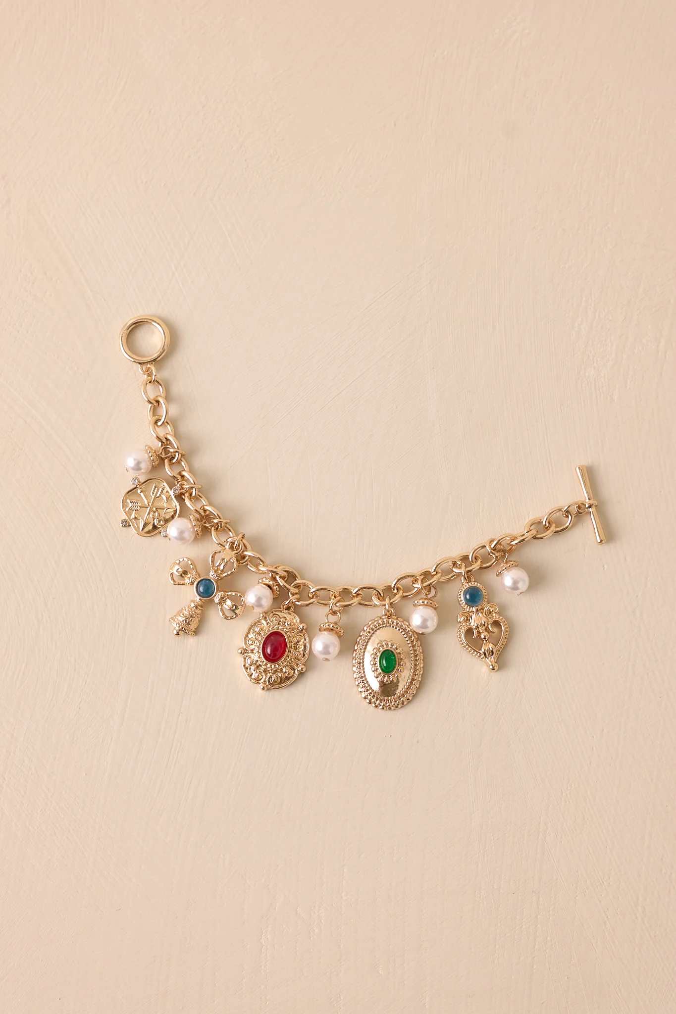 Walk Away Gold Chain Charm Bracelet