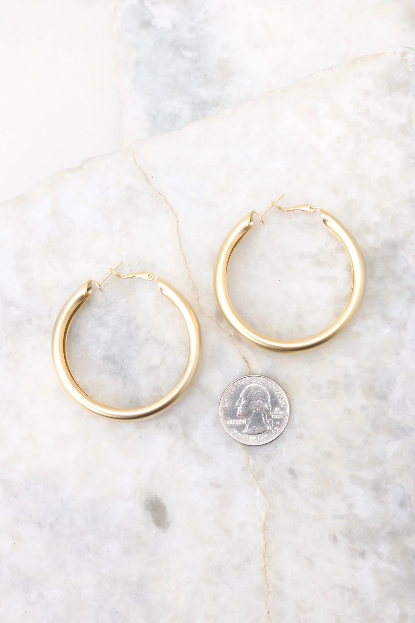 Admit It Matte Gold Hoop Earrings