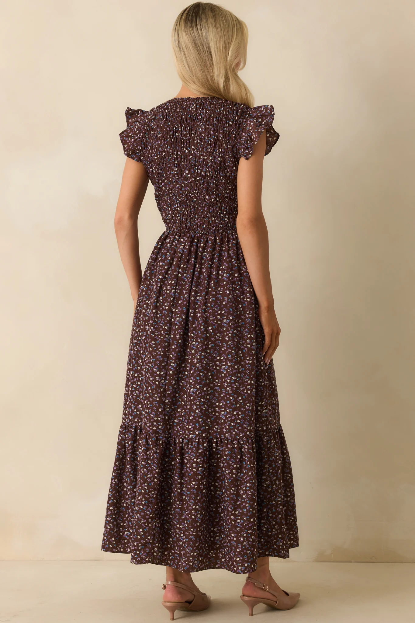 To Be Expected Chocolate Brown Multi Floral Print Maxi Dress