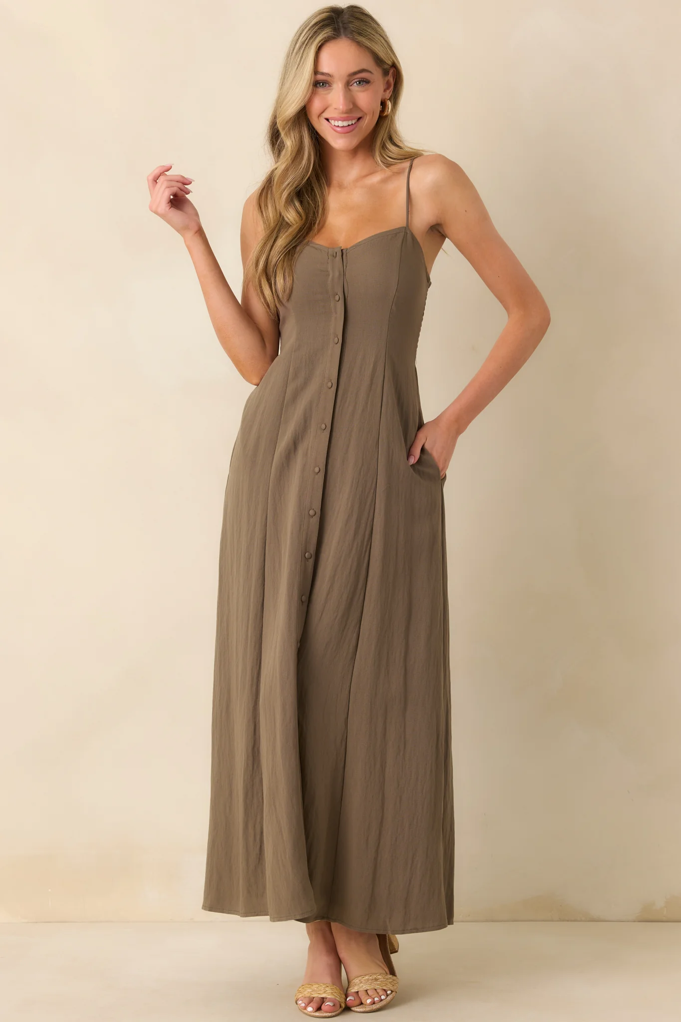 Z Supply Brown Angel Eyes Airy Midi Dress