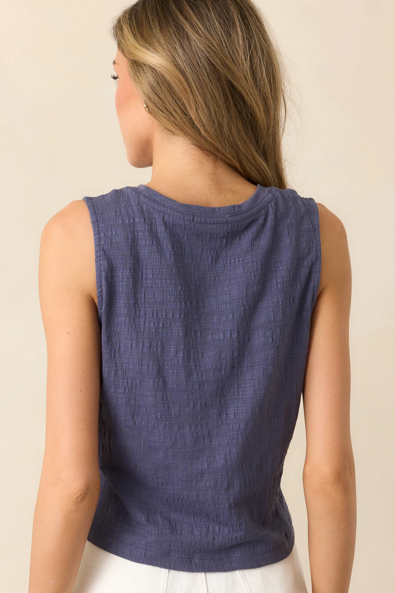 Z Supply Worn Blue Sloane Textured Slub Top