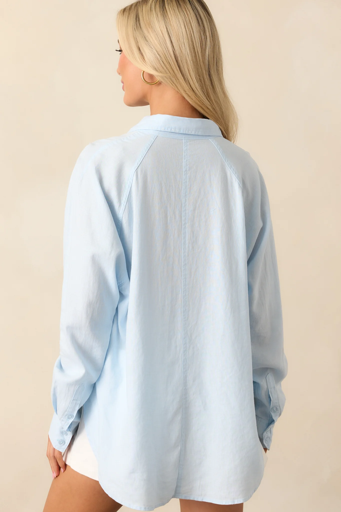 Z Supply Salt Water Blue Perfect Linen Top