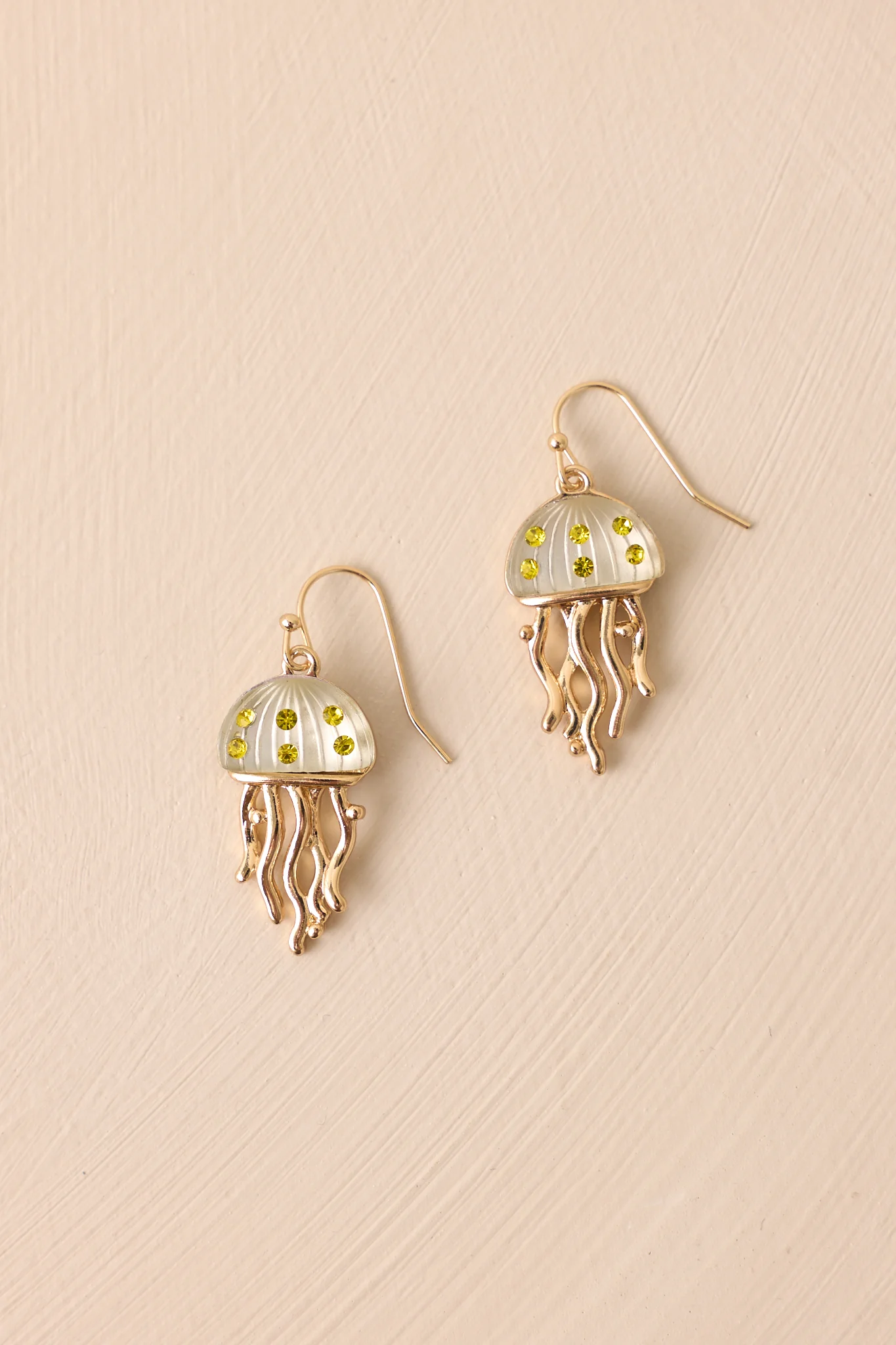 Salty Kisses Light Green Jellyfish Drop Earrings