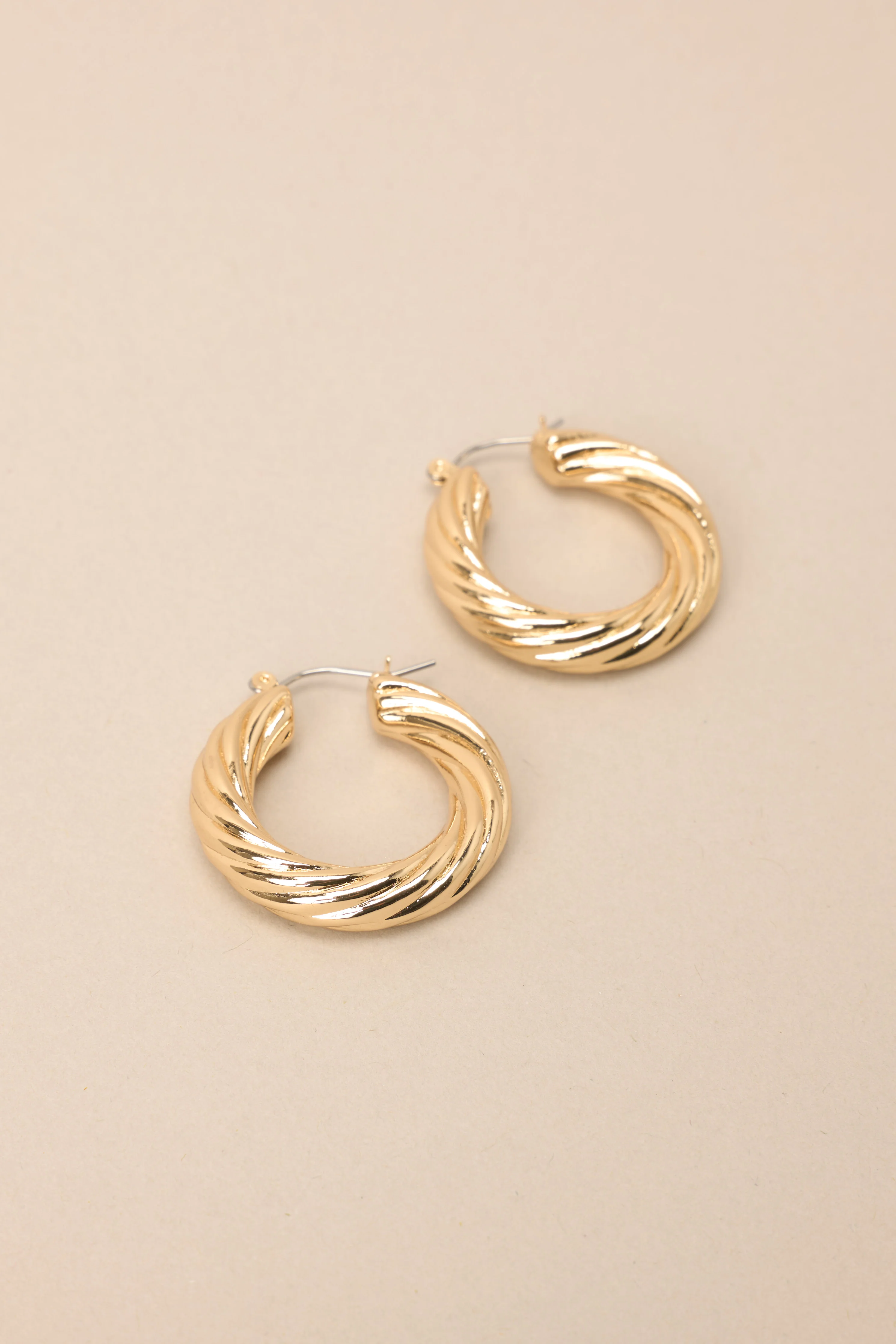 To Be Alive Twisted Gold Hoop Earrings