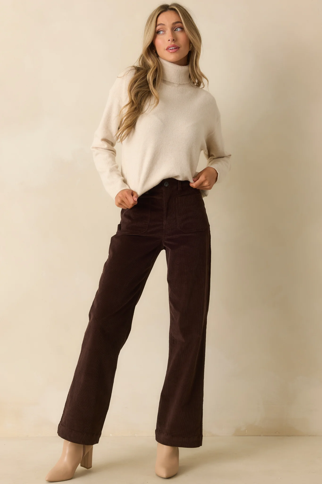 Chocolate Brown Cotton Corduroy Pants