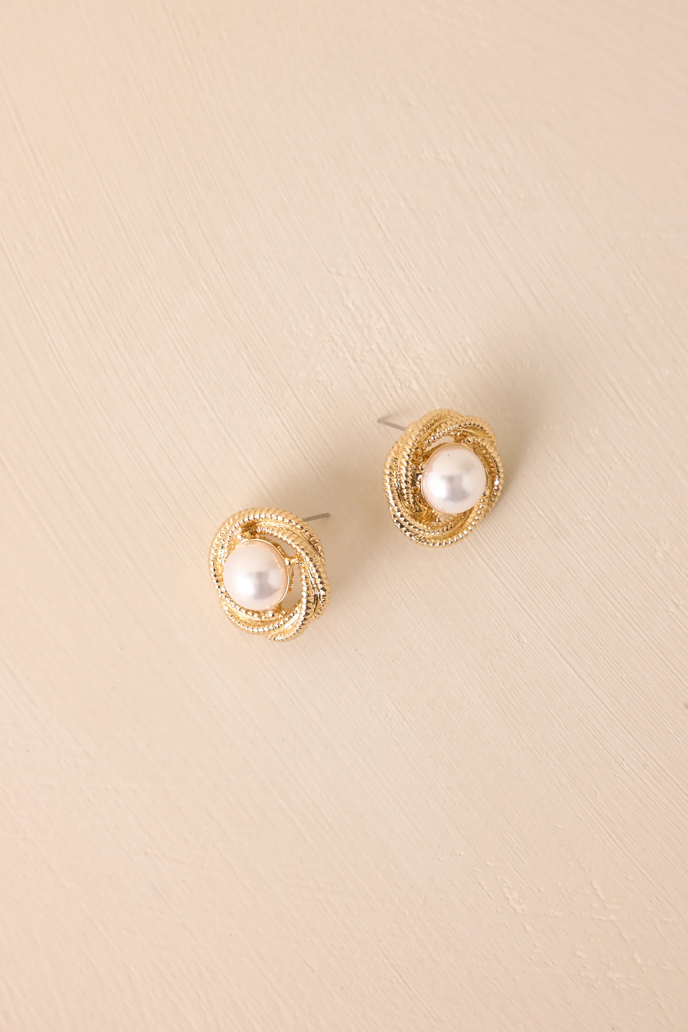 Quiet Lament Gold & Ivory Textured Earrings