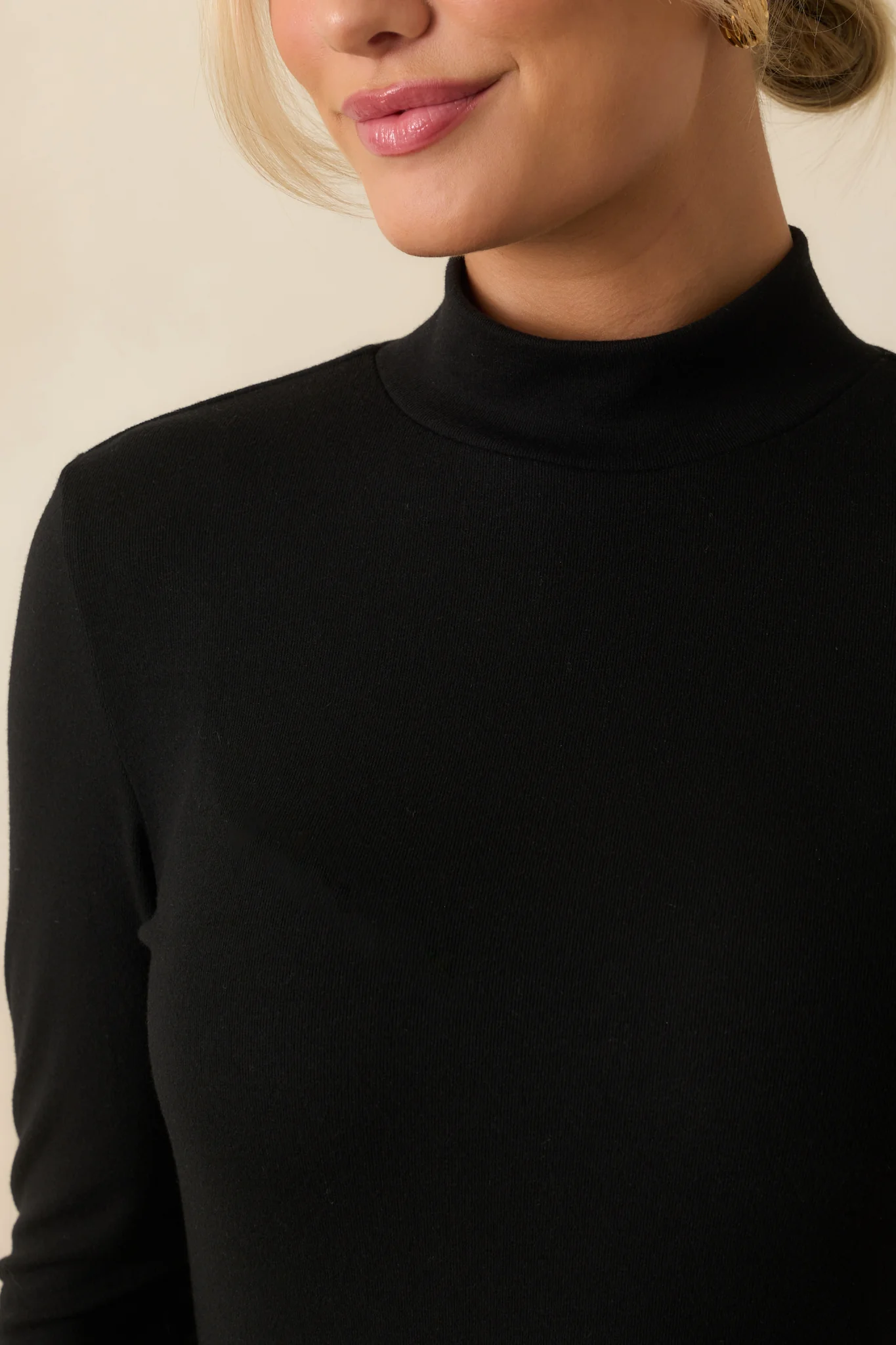 Times To Remember Black Turtleneck Long Sleeve Top