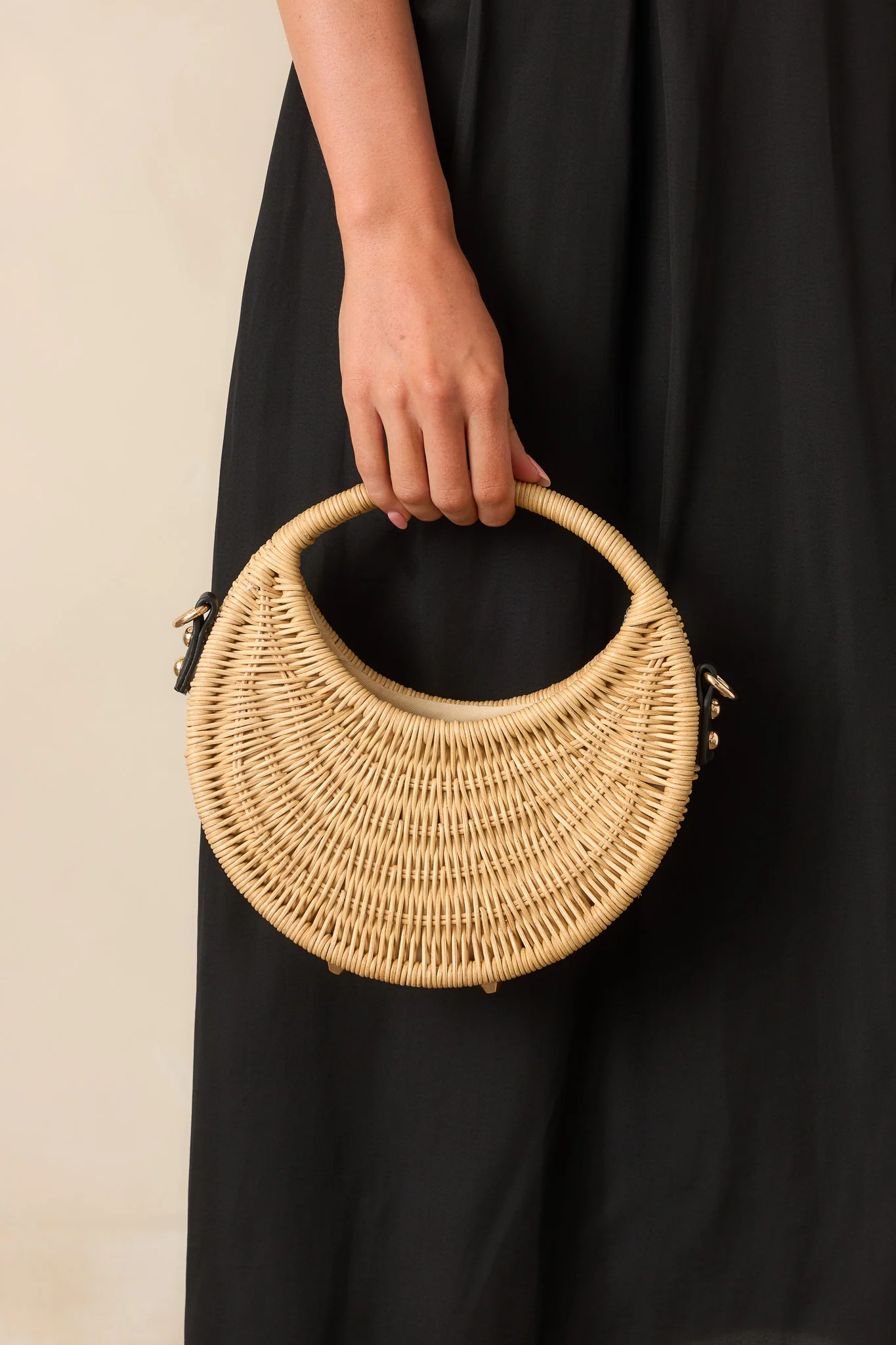 Sunsets In The Marina Natural Rattan Woven Handbag