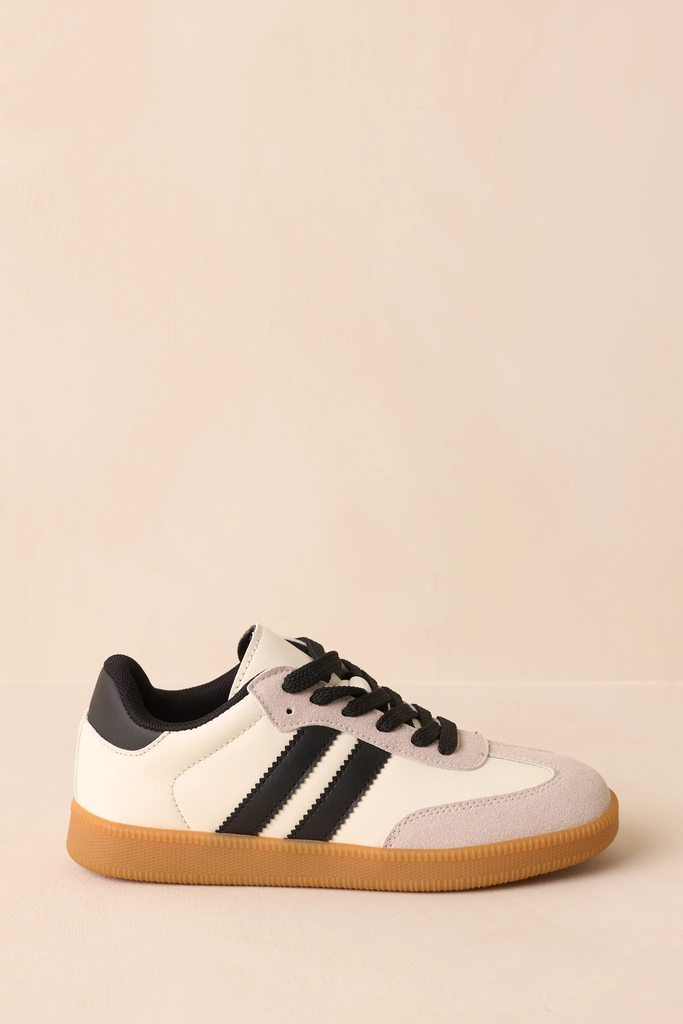 Bring The Good Vibes Ivory Faux Leather Lace-Up Sneakers