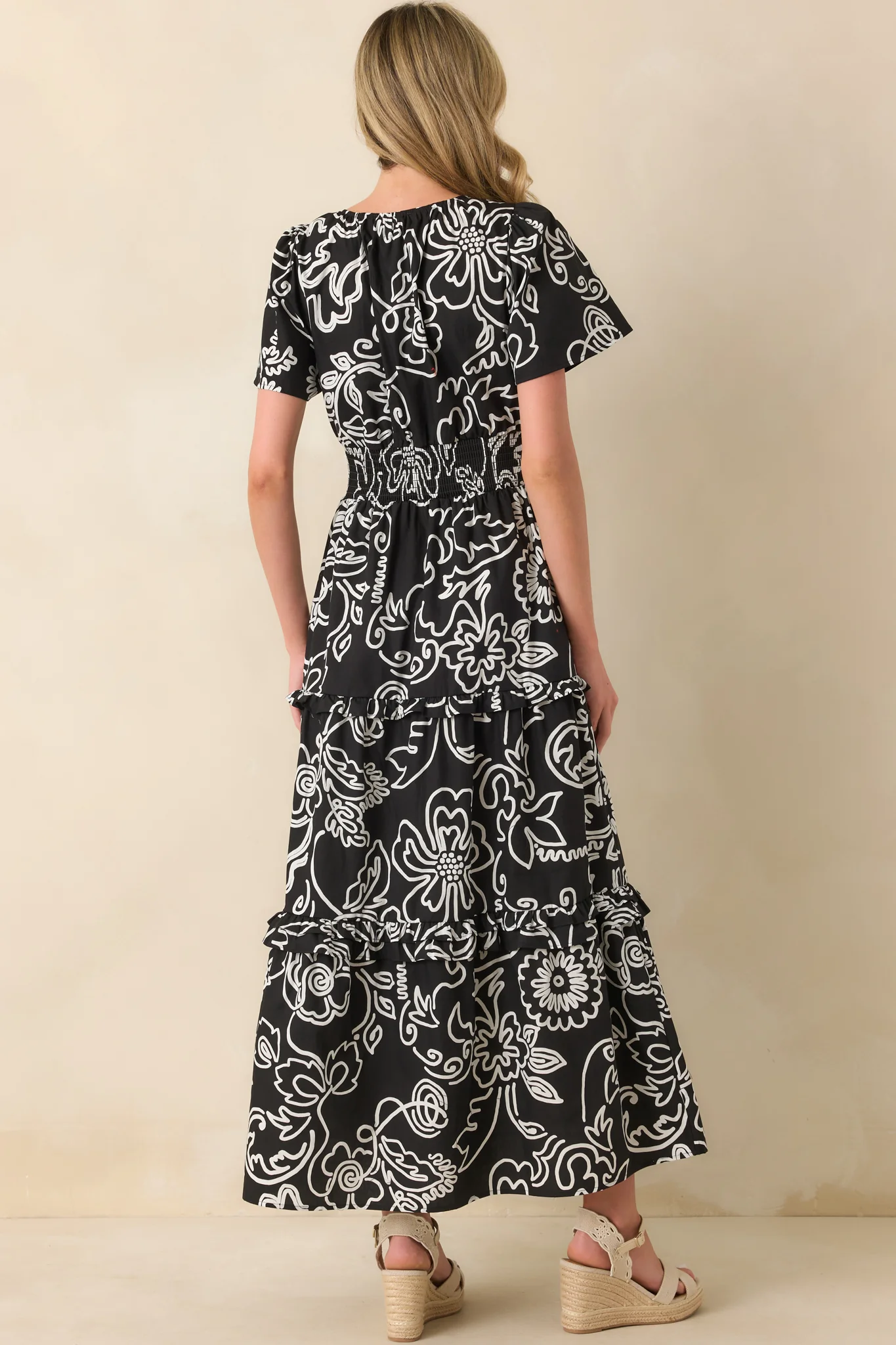 Isn't She Something Black Floral Print Cotton Maxi Dress