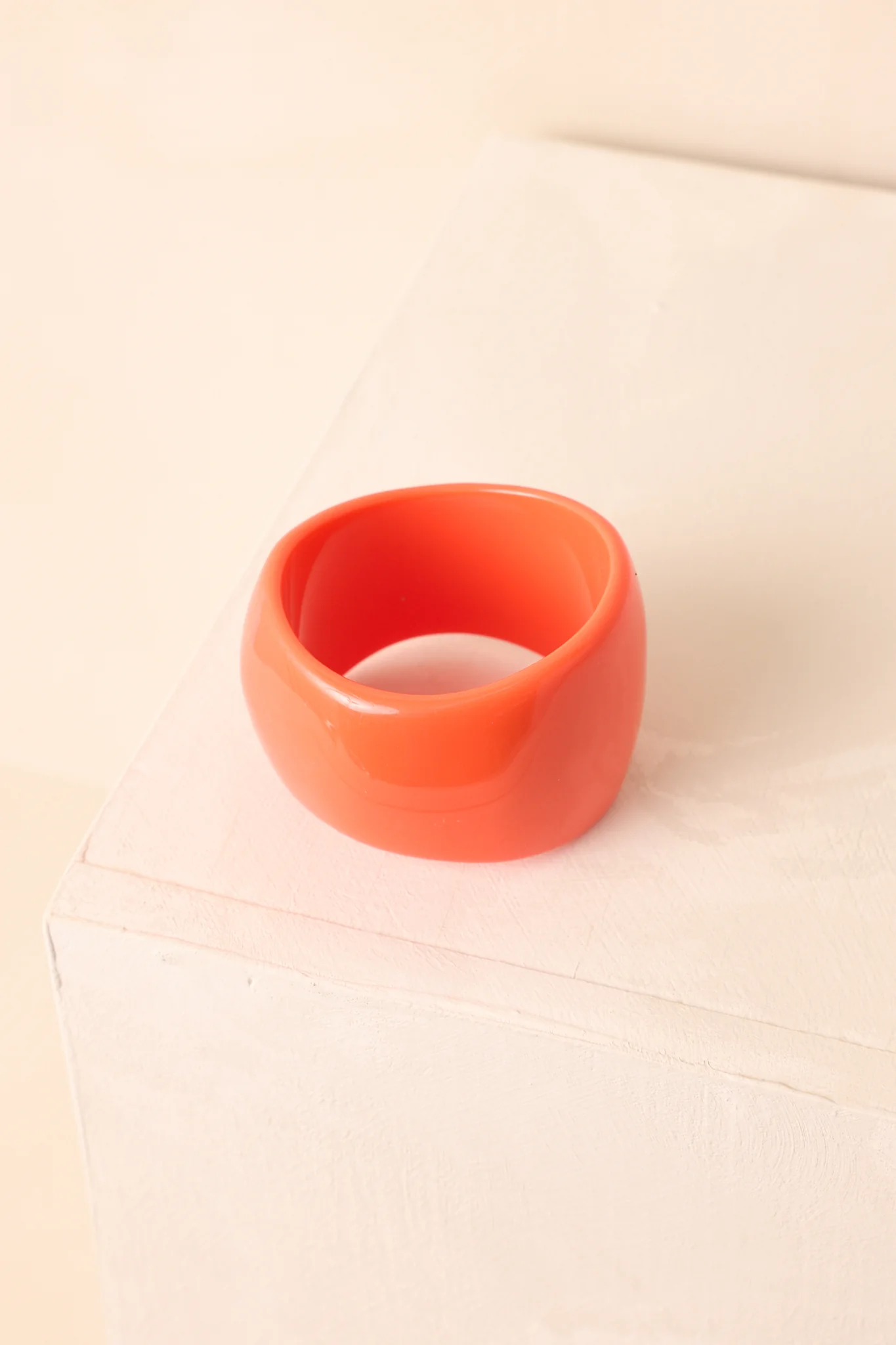 All In Your Hands Orange Sculptural Bangle Bracelet