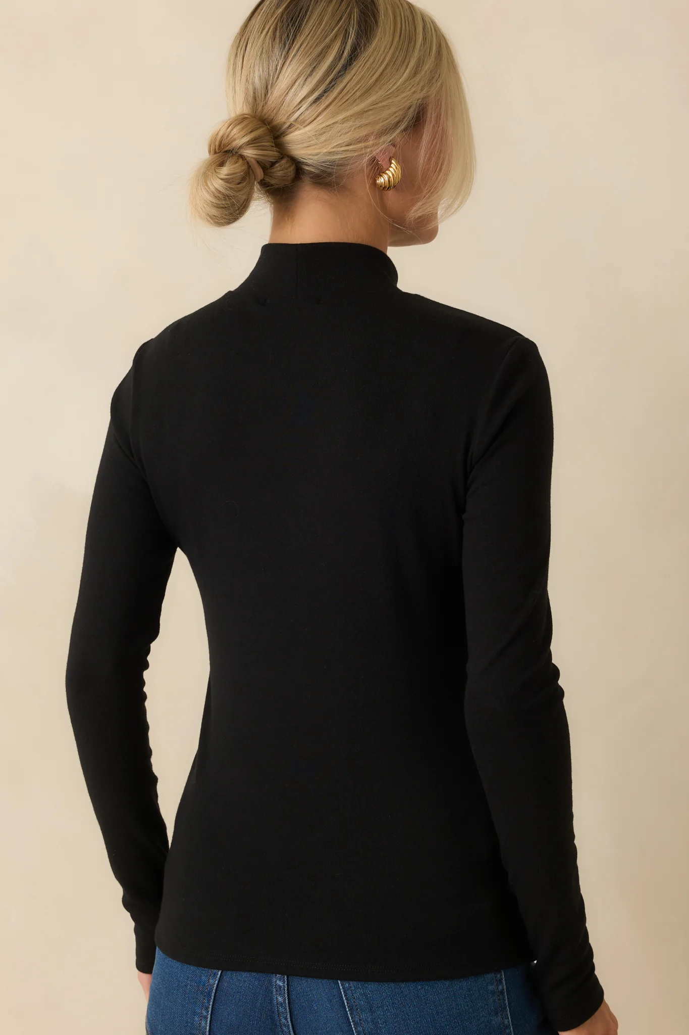 Times To Remember Black Turtleneck Long Sleeve Top