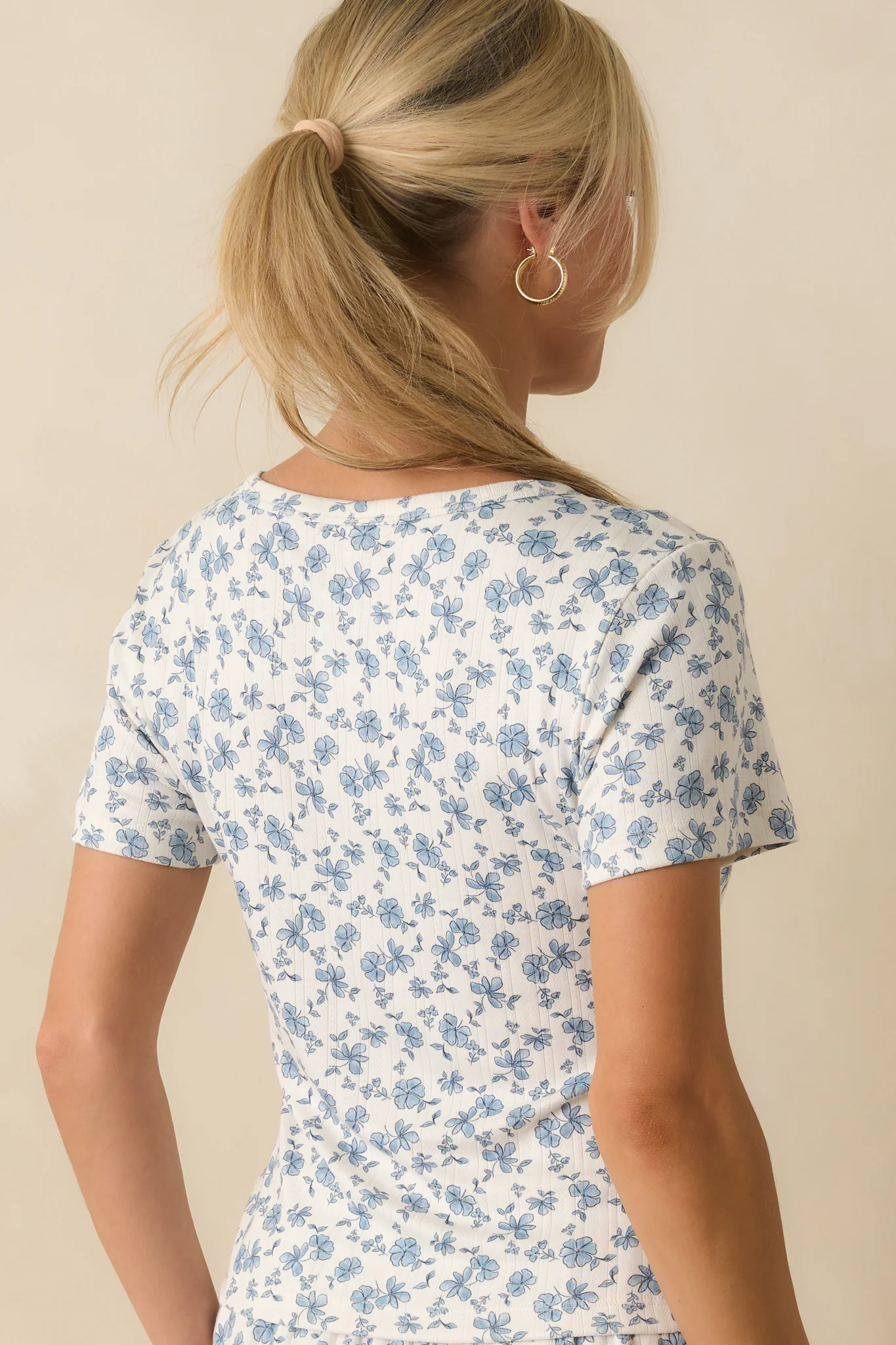 Z Supply Blue Faye Ditsy Floral Top